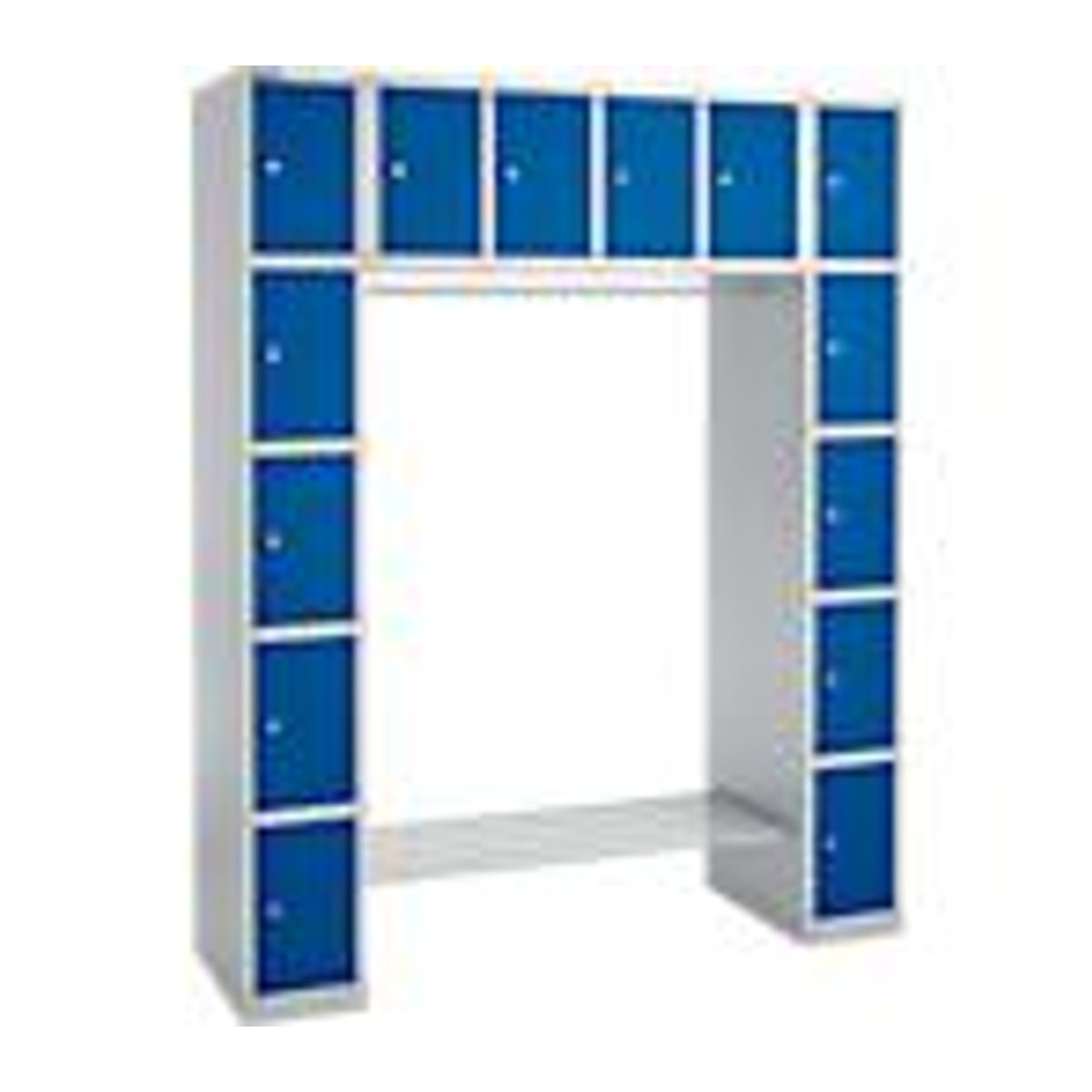 Schäfer Shop Select Schließfachgarderobe aus Metall in Weißaluminium, Grau und Blau, 2 Säulen, Modern - Bild 2