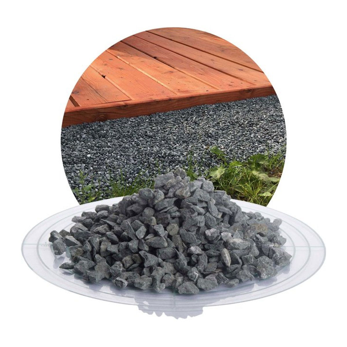 SCHICKER MINERAL Diabas Ziersplitt aus Naturstein in Grau, 5-8 mm, 25 kg - Bild 1