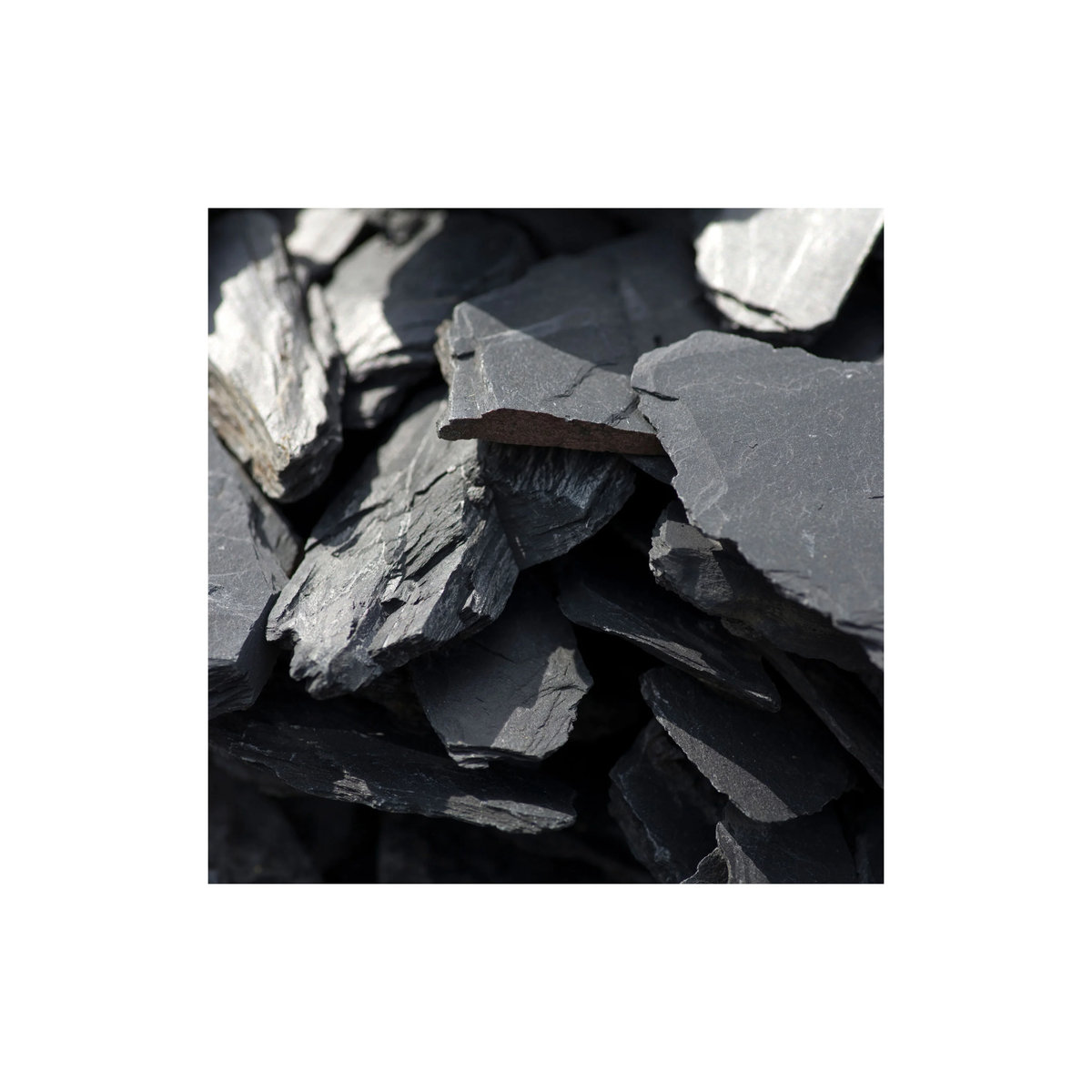 SCHICKER MINERAL Schiefer Ziersplitt Schwarz unregelmäßig 70-200 mm 25 kg - Bild 3