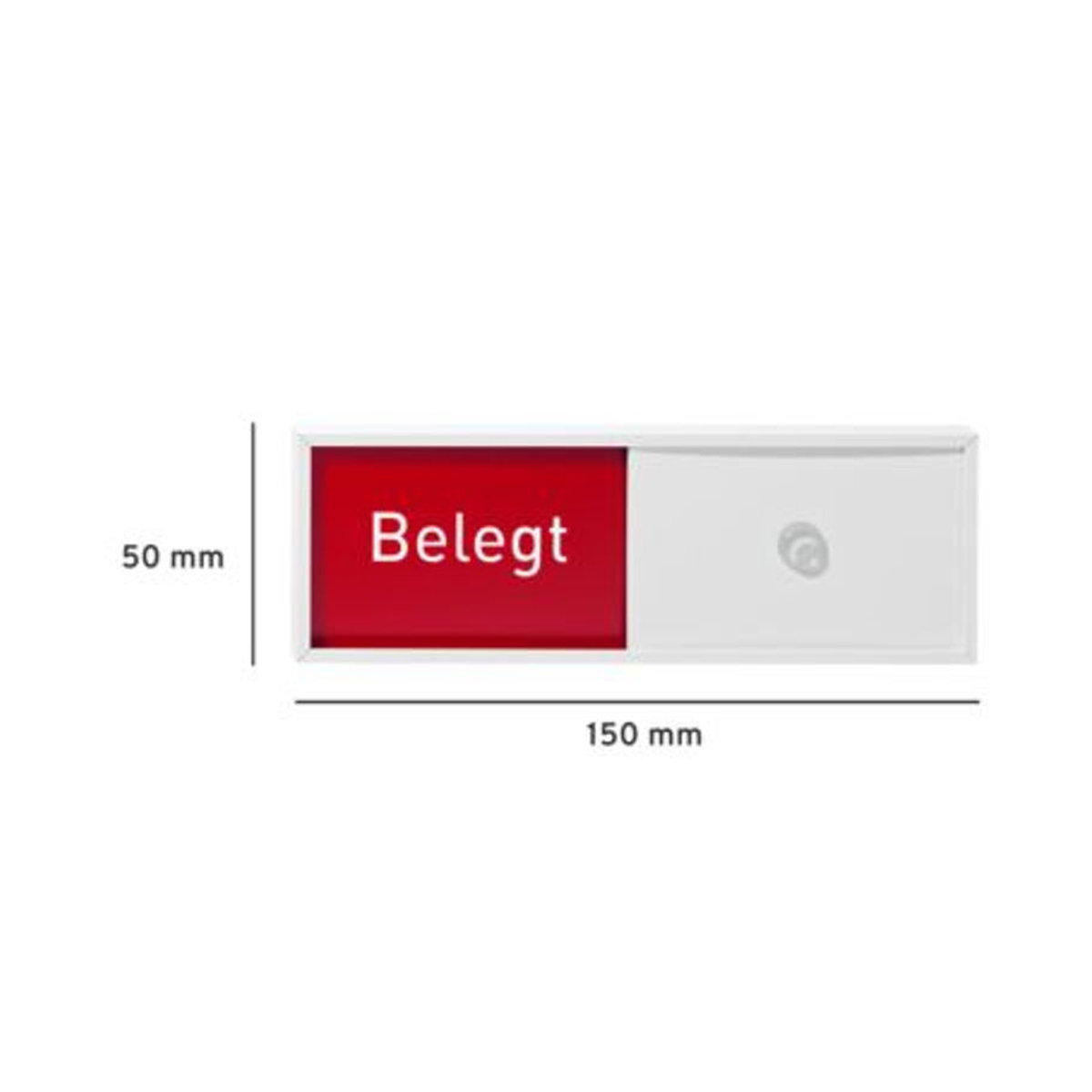 Schiebeschild Frei-Belegt für Türschild Lyon, selbstklebend, Metall, weiß, B: 150 mm, H: 50 mm - Bild 2