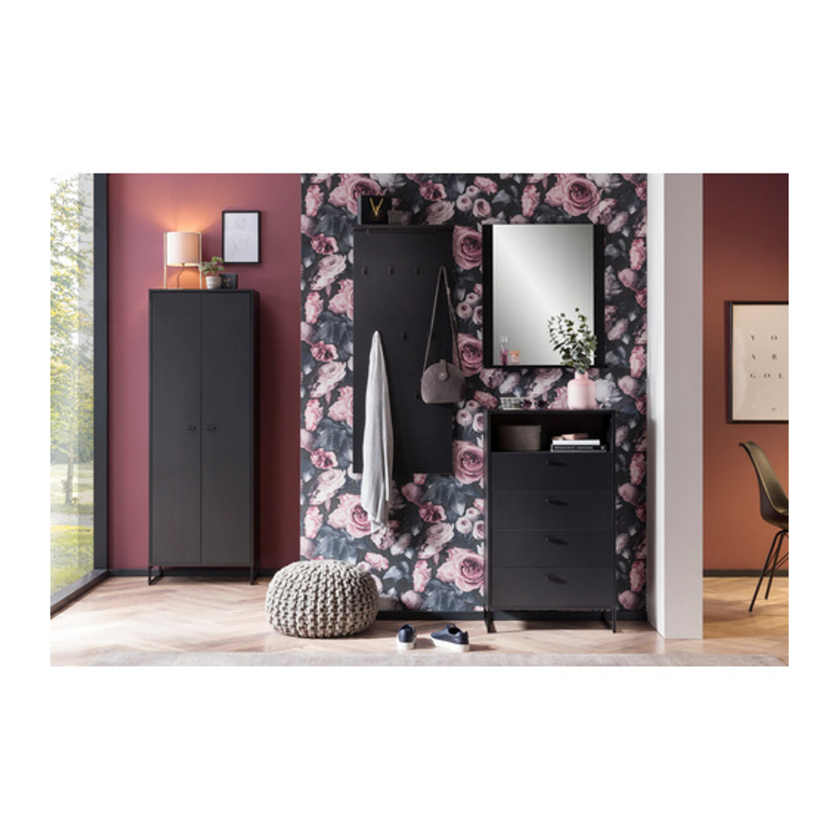 Schildmeyer Highboard Janne in Schwarz aus Holzwerkstoff, B/H/T: 33 x 103,9 x 60,2 cm - Bild 3