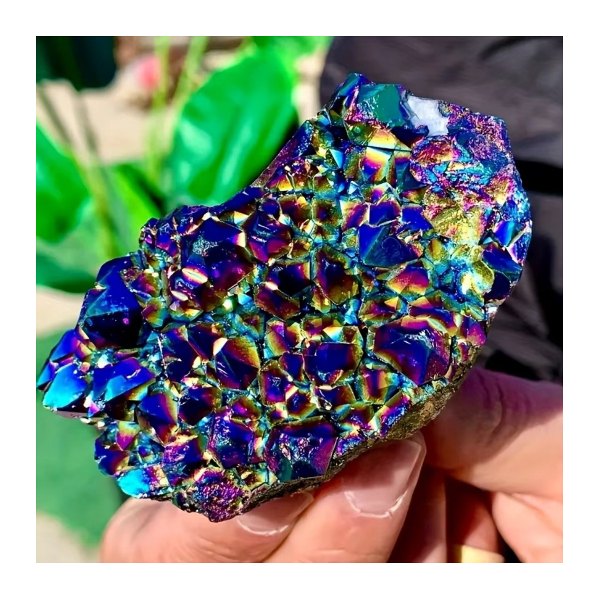 Schillernder Titan-Aura-Quarzkristall Cluster in Multicolor für dekorative Bastelarbeiten - Bild 4