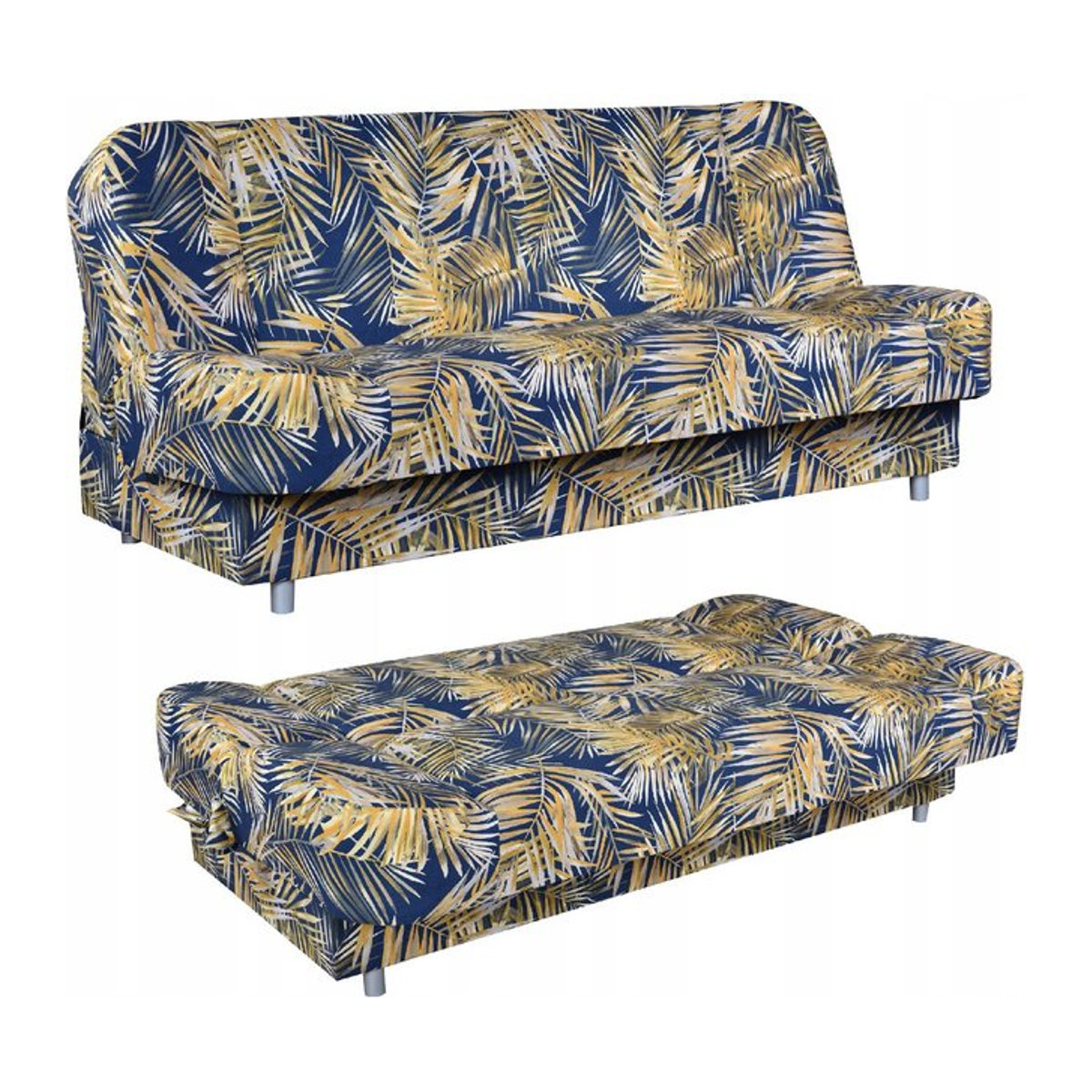 Schlafsofa Sara Print von Family Meble mit Bonellfedern und Bettkasten, ausklappbares Sofa - Bild 1
