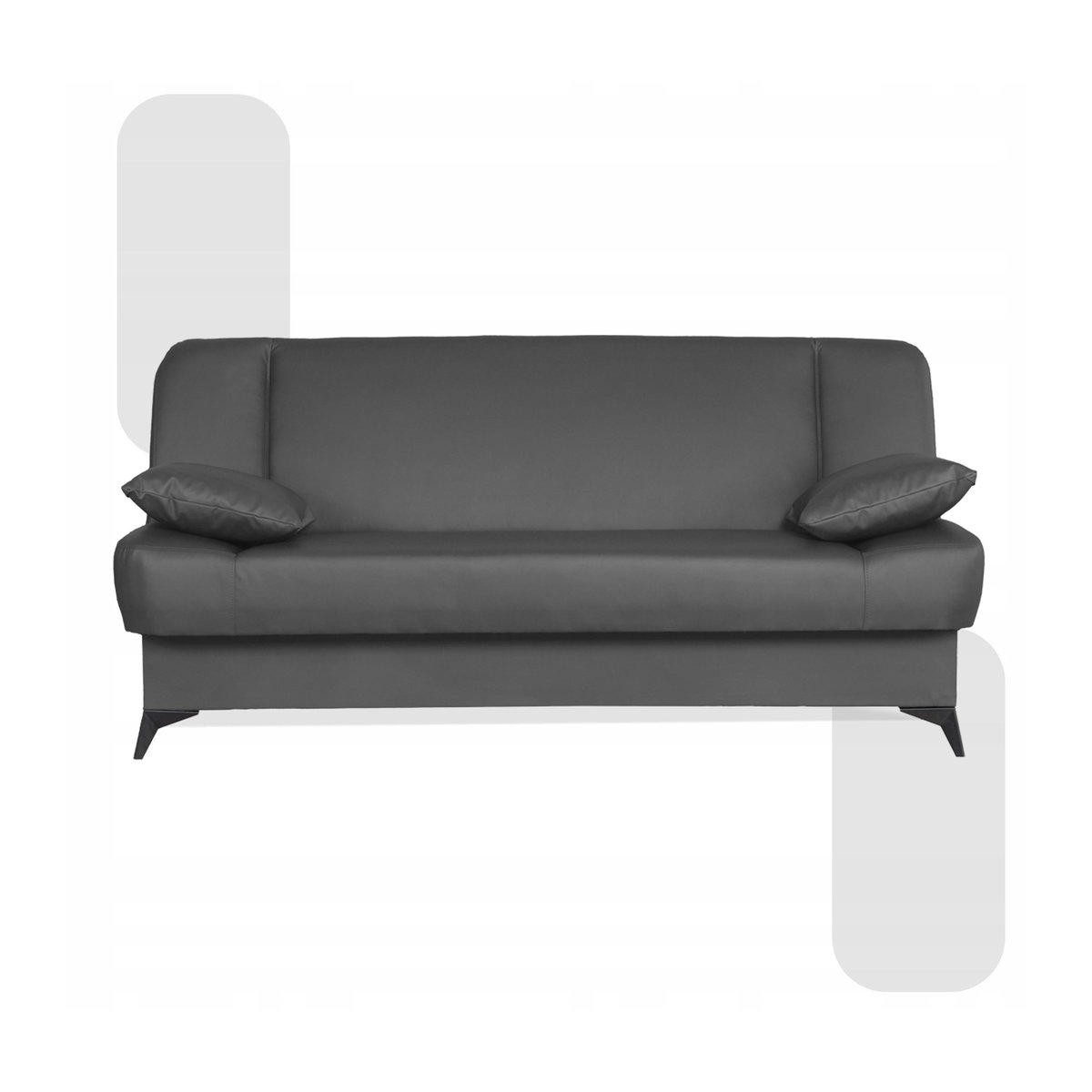 Schlafsofa Sara von Family Meble aus Kunstleder mit Schlaffunktion und Bettwäschebehälter, Grau, B/T/H: 200 x 95 x 101 cm - Bild 4