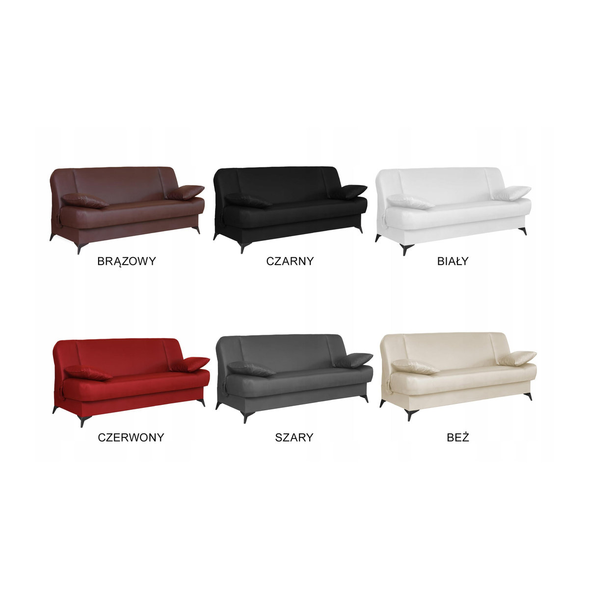Schlafsofa Sara von Family Meble aus Kunstleder mit Schlaffunktion und Bettwäschebehälter, Grau, B/T/H: 200 x 95 x 101 cm - Bild 7