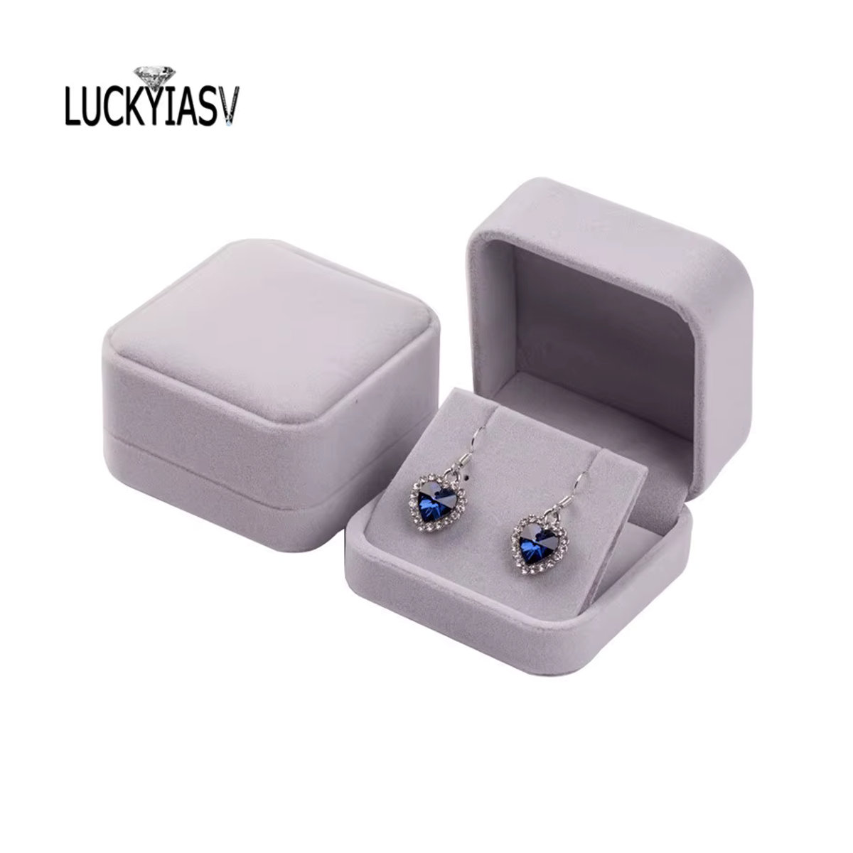 Schmuckaufbewahrungsbox von luckyiasv aus Samt und Kunststoff in Rosa, B/T/H: 7 x 7 x 4 cm - Bild 1