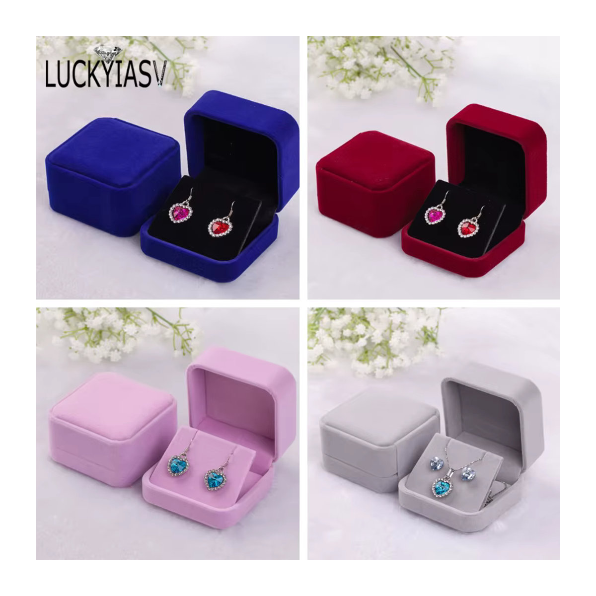 Schmuckaufbewahrungsbox von luckyiasv aus Samt und Kunststoff in Rosa, B/T/H: 7 x 7 x 4 cm - Bild 2