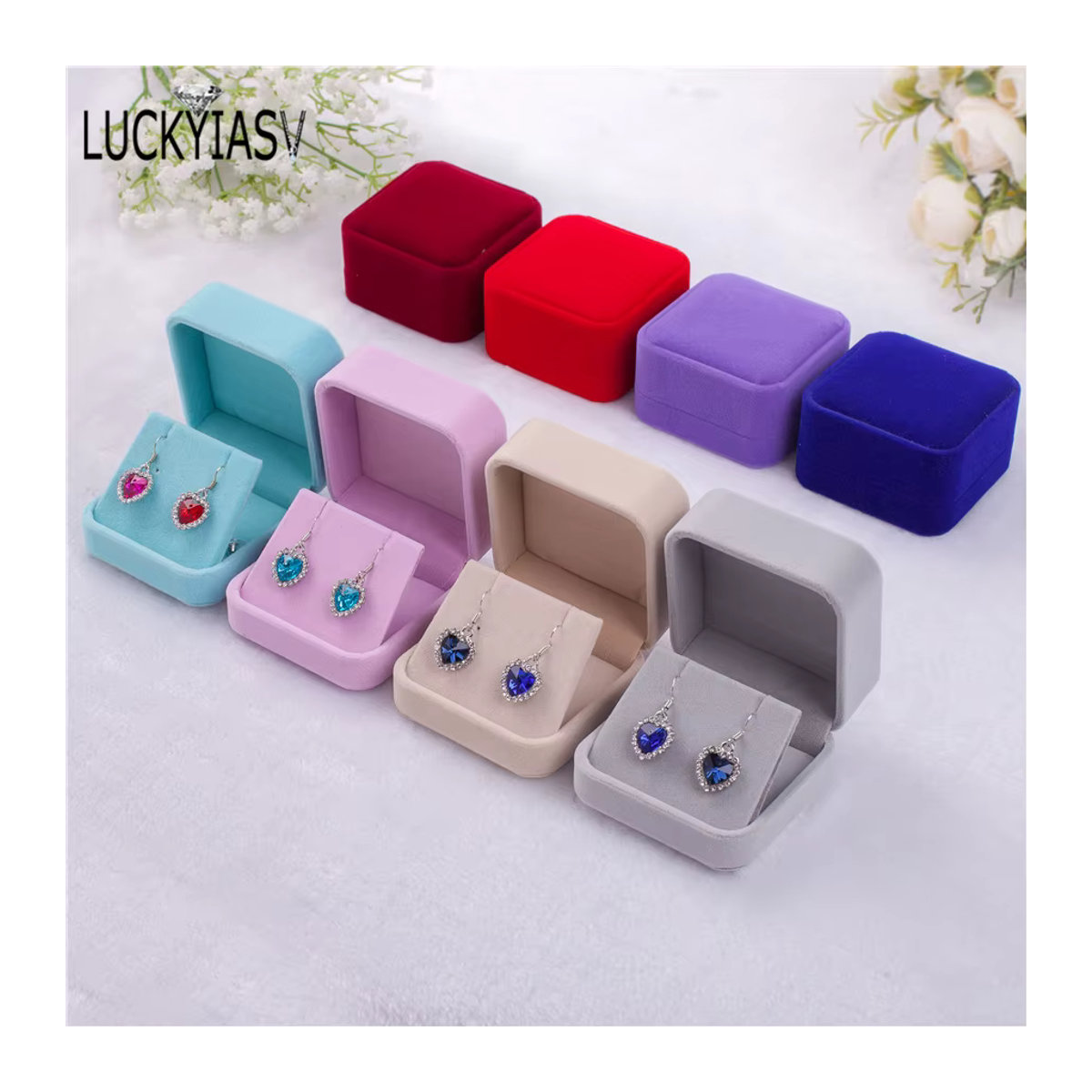 Schmuckaufbewahrungsbox von luckyiasv aus Samt und Kunststoff in Rosa, B/T/H: 7 x 7 x 4 cm - Bild 3
