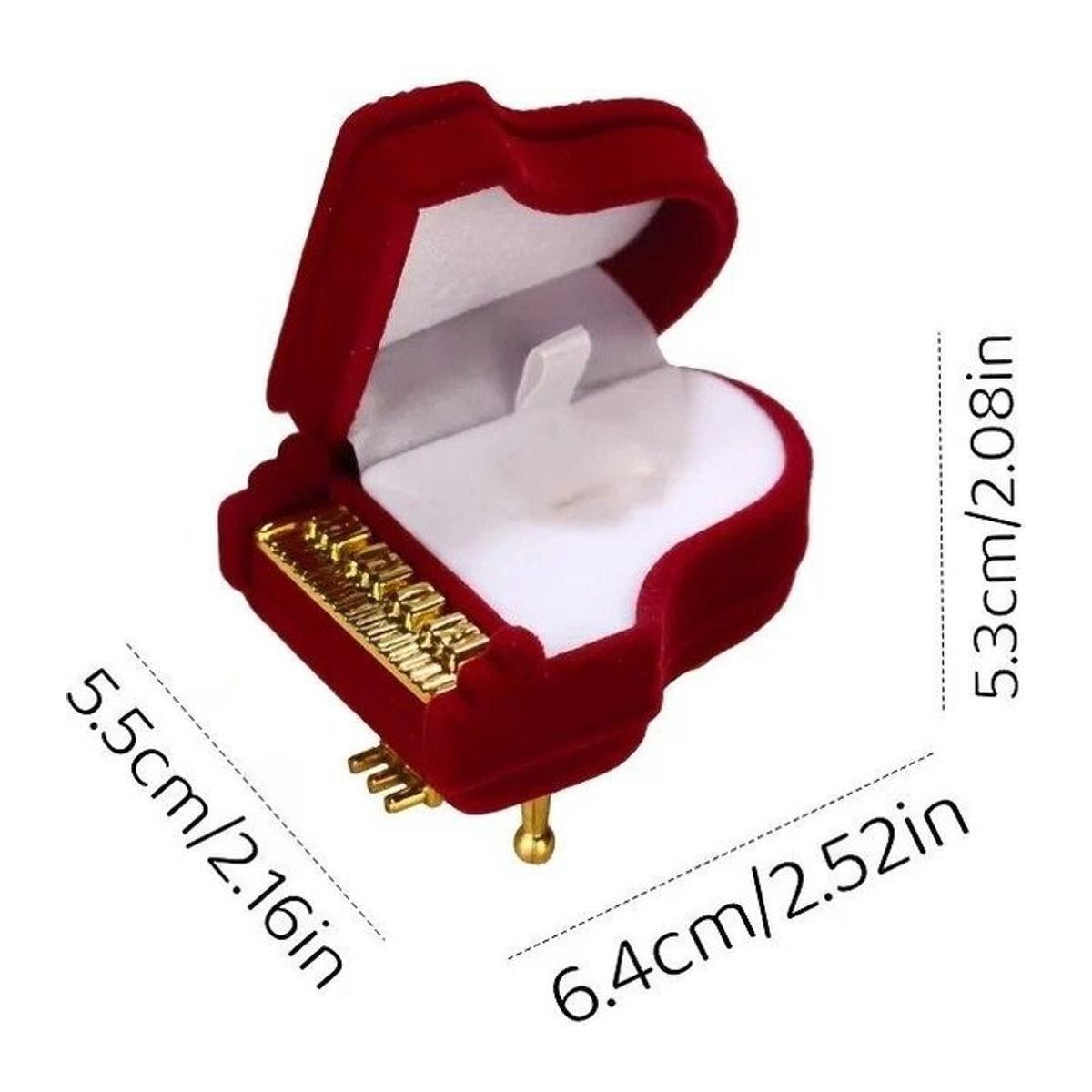 Schmuckbox in Klavierform von Pure Living Co. aus Samt in Weinrot zur Aufbewahrung von Ringen und Schmuck - Bild 1