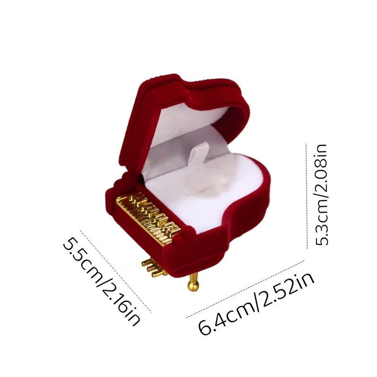 Schmuckbox in Klavierform von Pure Living Co. aus Samt in Weinrot zur Aufbewahrung von Ringen und Schmuck - Bild 4