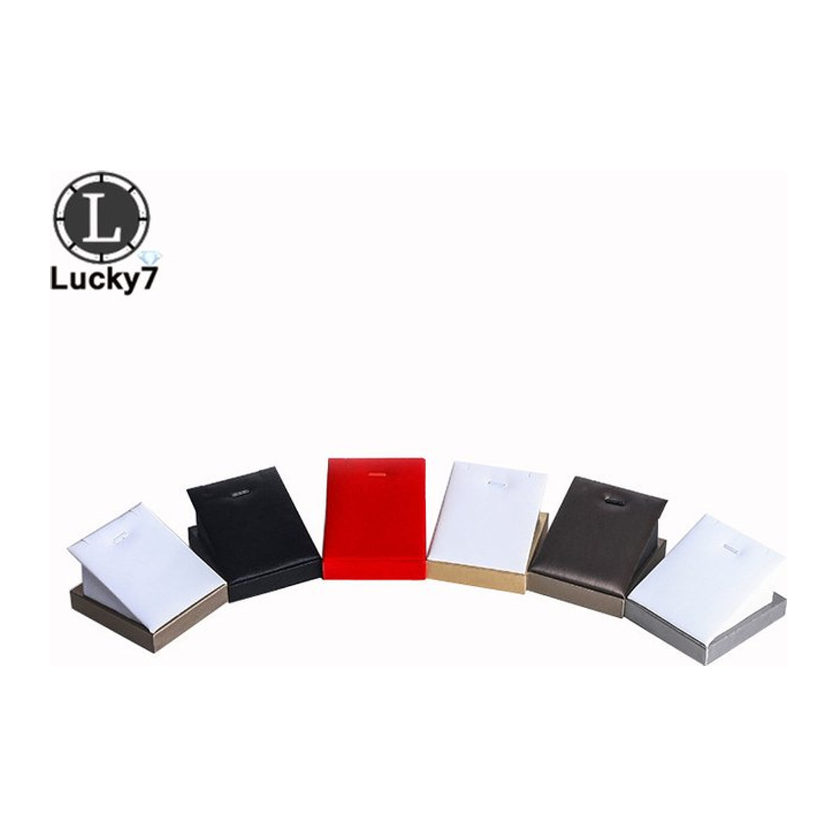 Schmuckdisplay von luckyiasv für Anhänger und Halsketten aus PU-Leder und Samt in Rot - Bild 1