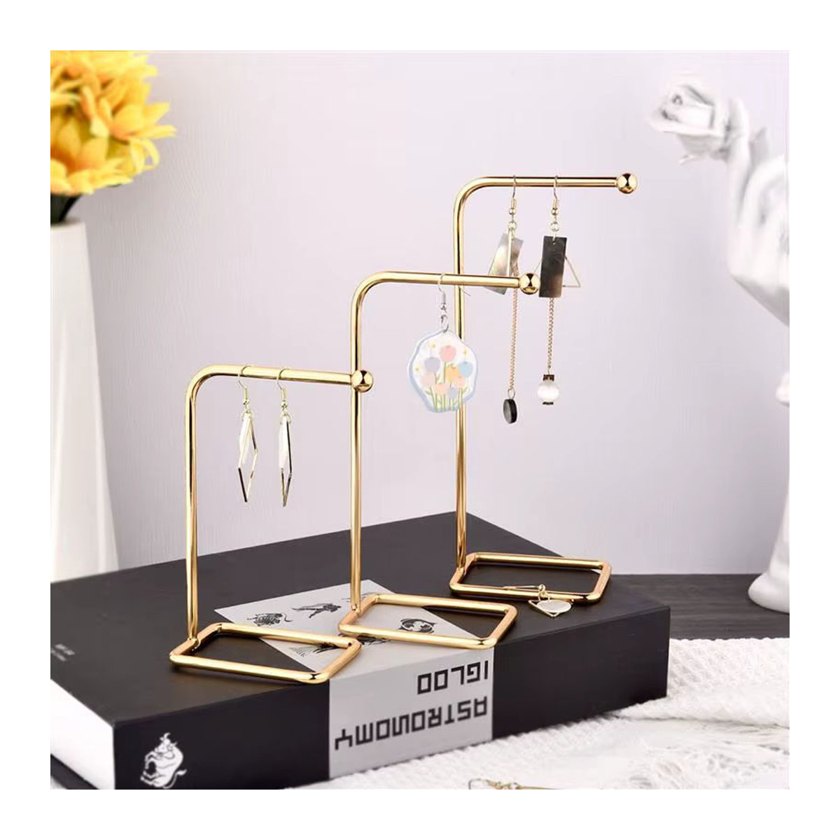 Schmuckorganisator von LIEBE ENGEL aus Metall in Gold als stehendes Display für Ohrringe, Anhänger und Halsketten - Bild 5