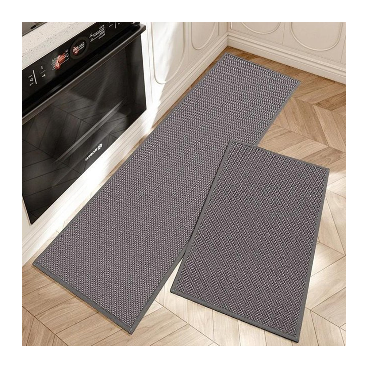 Schmutzabweisende und rutschfeste Küchenmatte aus Polyester, wasserabsorbierend und ölbeständig, B/B: 43,5 x 75 cm - Bild 1