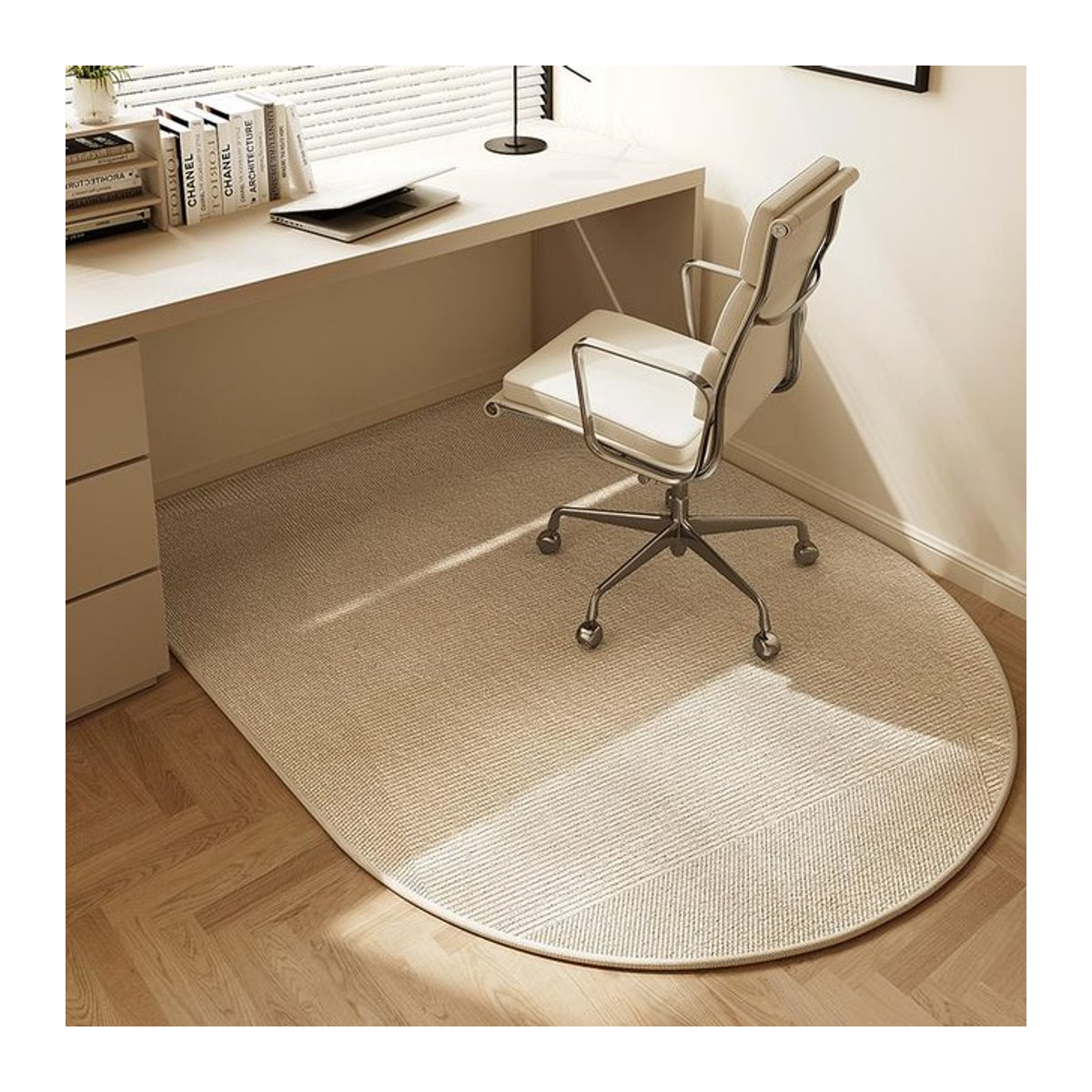 Schmutzabweisender und wasserdichter gebogener Teppich für Schlafzimmer oder Arbeitsplatz von Lodestar, B/B/H: 90 x 60 cm - Bild 1