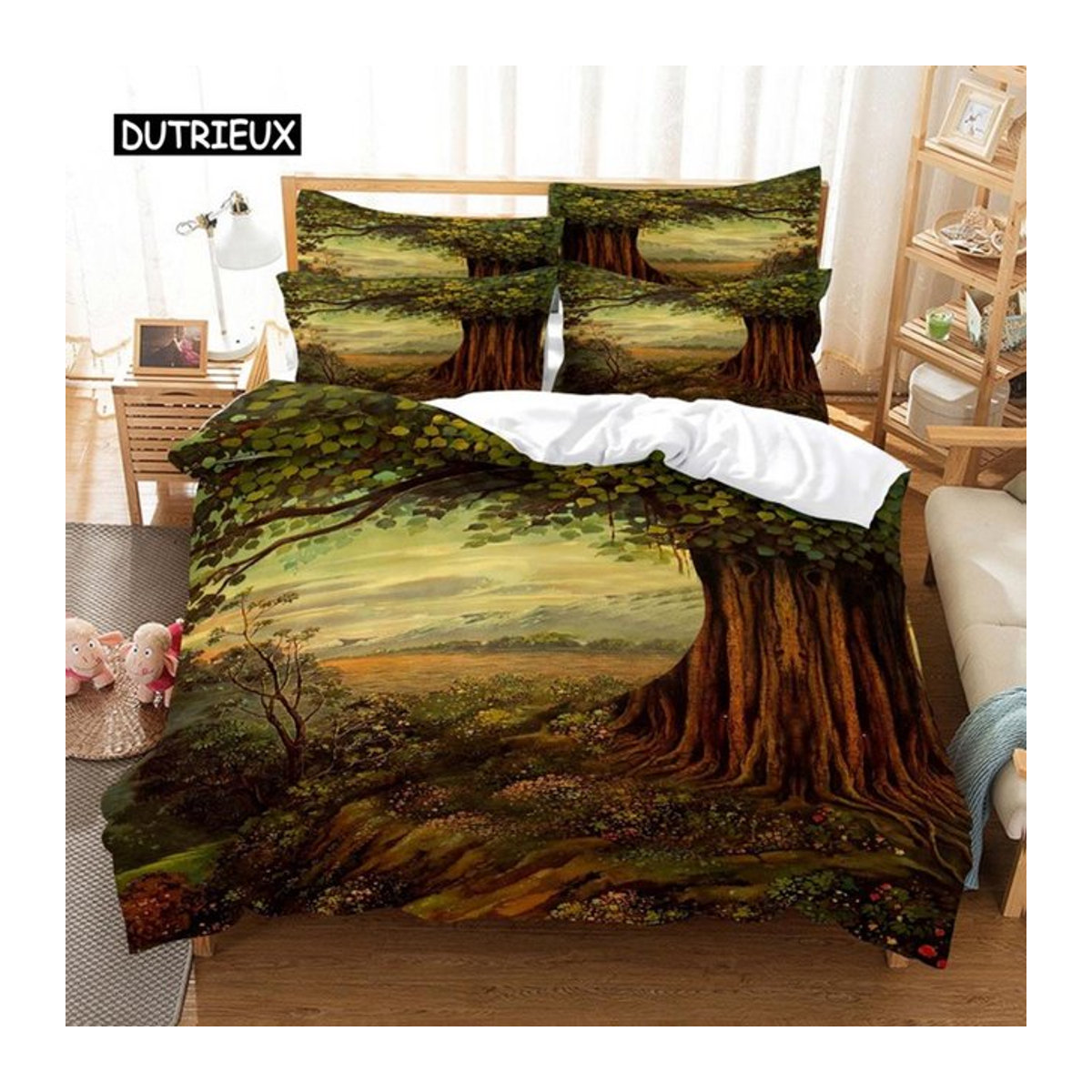 Schneebaum Bettwäsche-Set mit 3D-Digitaldruck in Single-Größe, B/H: 135 x 200 cm - Bild 1