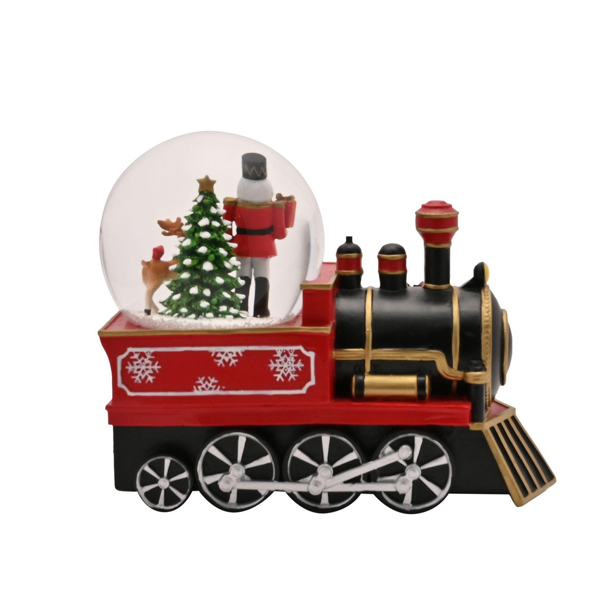 Schneekugel Dampflok von The Seasonal Gift Co. in Braun und Multicolor, Harz, B/T/H: 16,0 x 16,0 x 8,5 cm - Bild 2