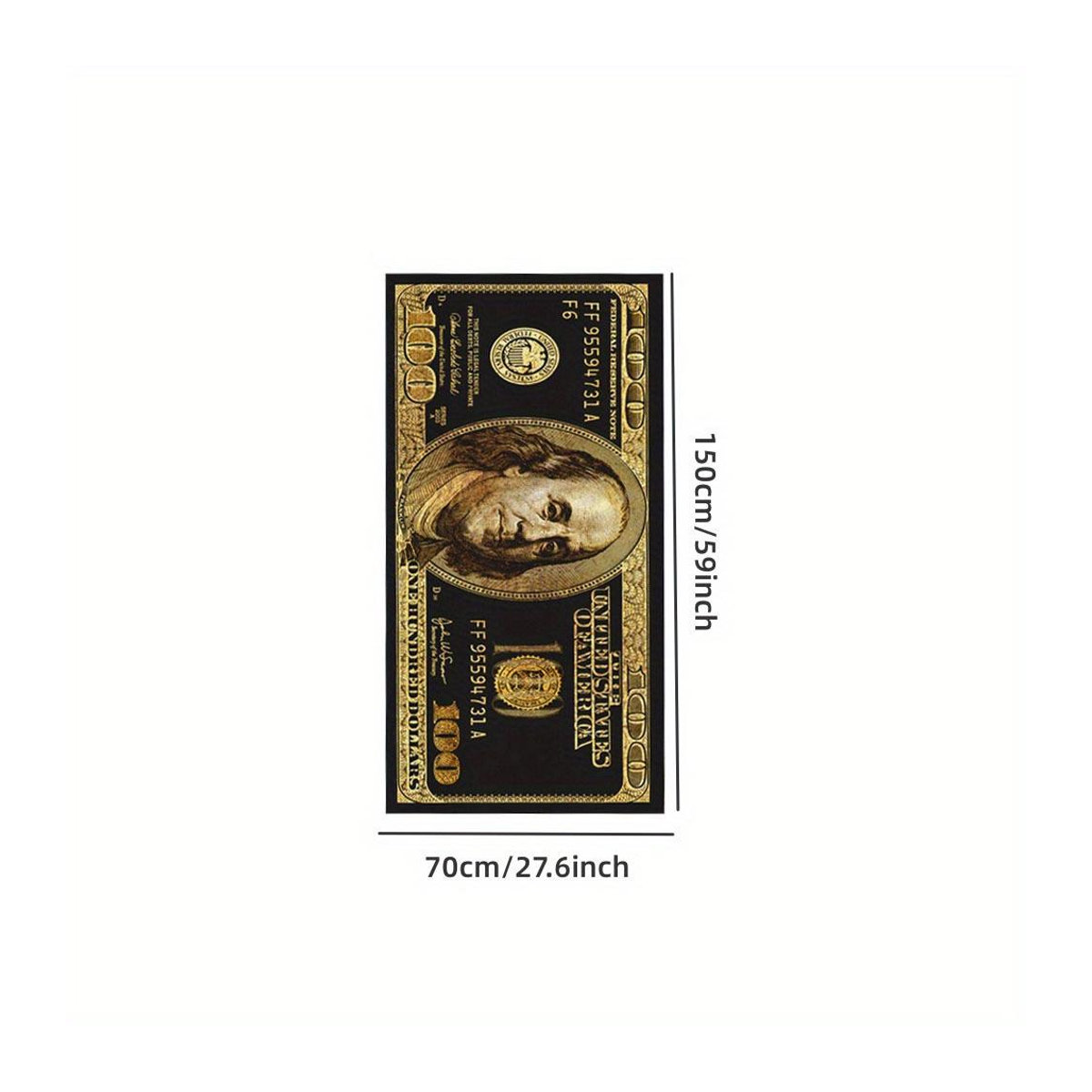 Schnelltrocknendes Mikrofaser Strandtuch mit Hundert-Dollar-Print, Multicolor, Breite: 30 cm, Höhe: 60 cm - Bild 4