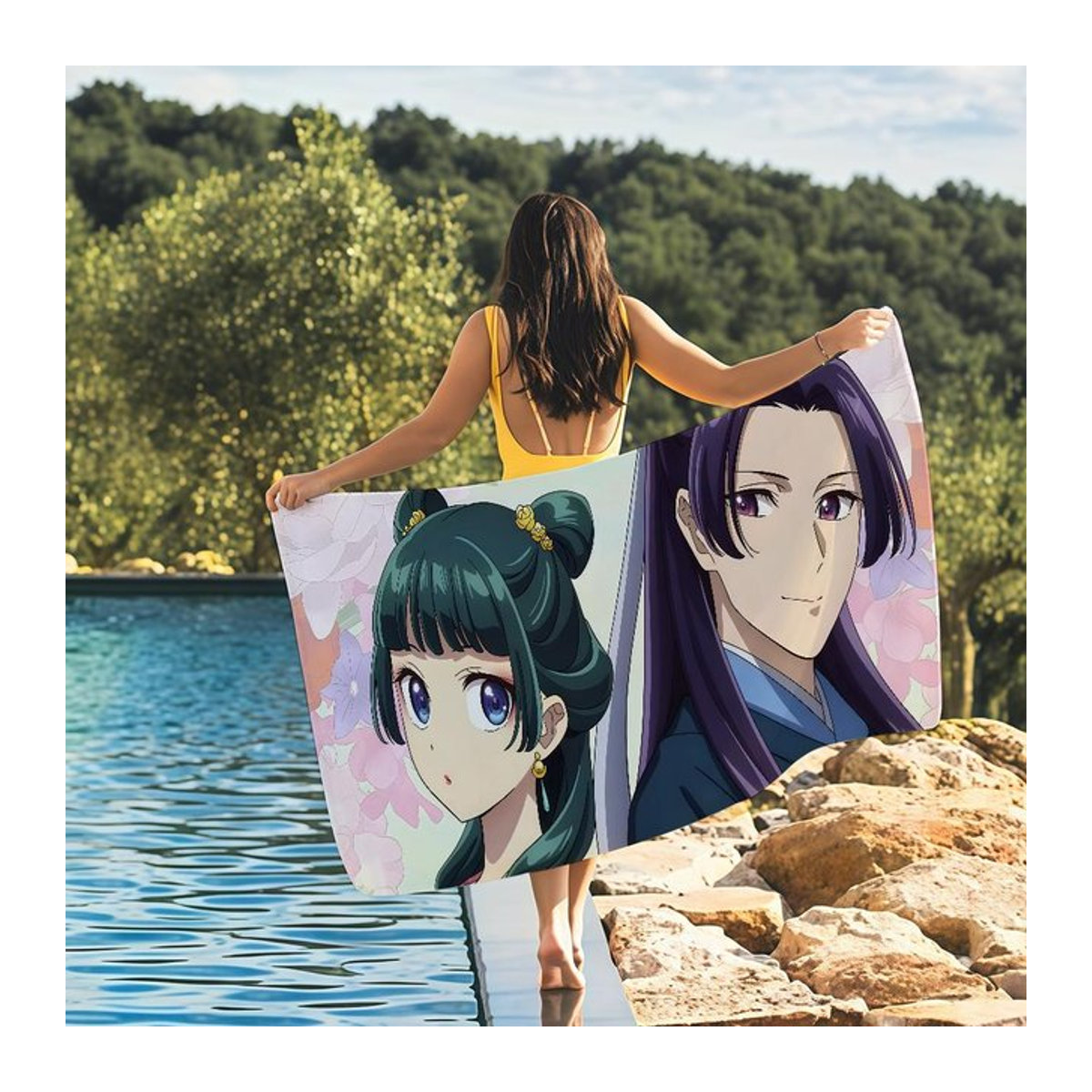 Schnelltrocknendes Strandtuch Anime Die Apothekerin Maomao für Schwimmbad, Camping und Yoga, Breite: 40 cm, Höhe: 60 cm - Bild 1