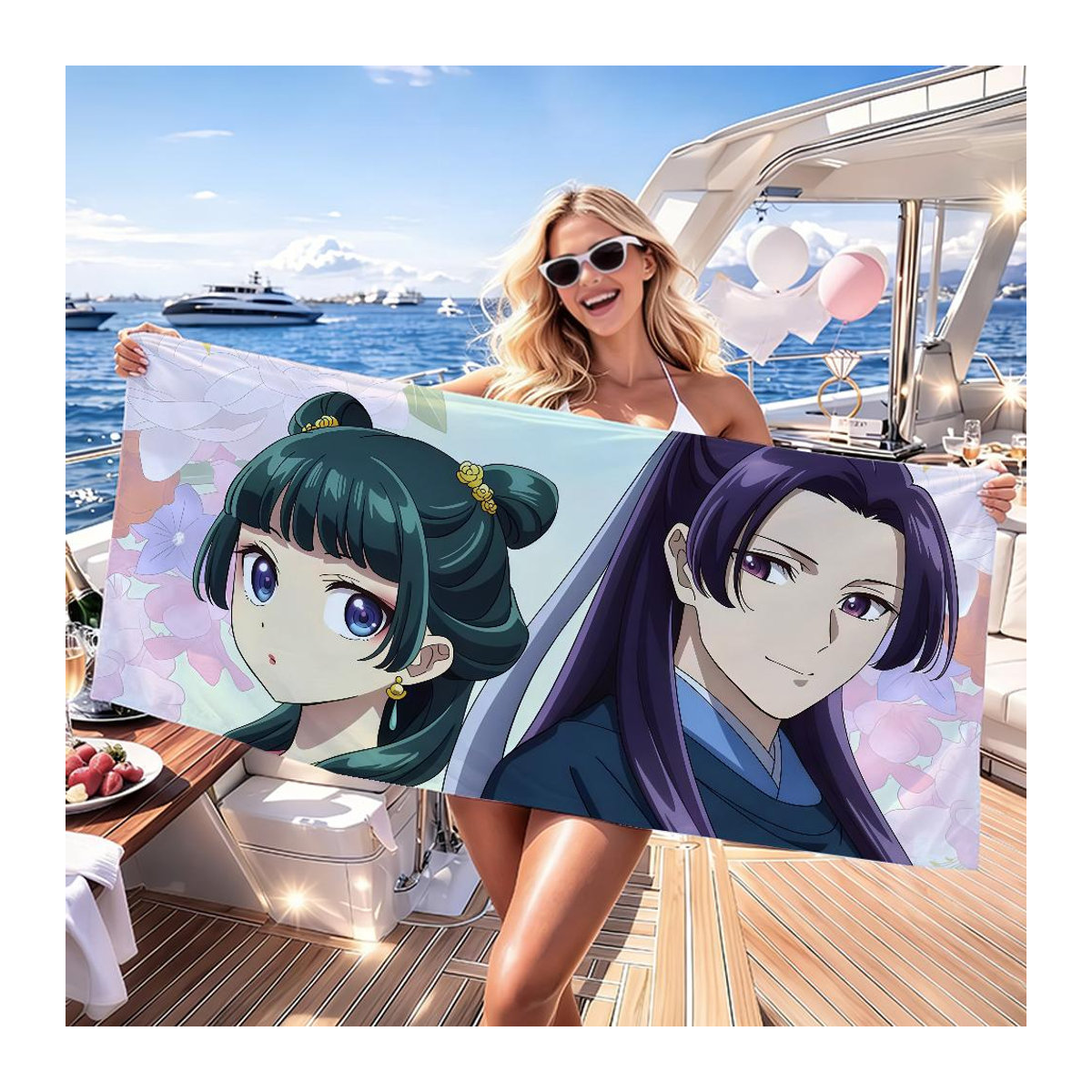 Schnelltrocknendes Strandtuch Anime Die Apothekerin Maomao für Schwimmbad, Camping und Yoga, Breite: 40 cm, Höhe: 60 cm - Bild 3