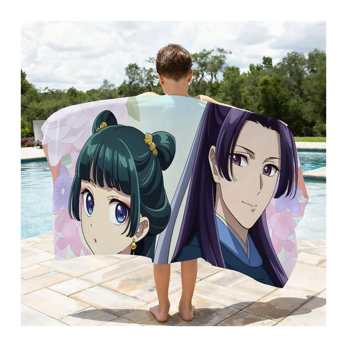 Schnelltrocknendes Strandtuch Anime Die Apothekerin Maomao für Schwimmbad, Camping und Yoga, Breite: 40 cm, Höhe: 60 cm - Bild 6