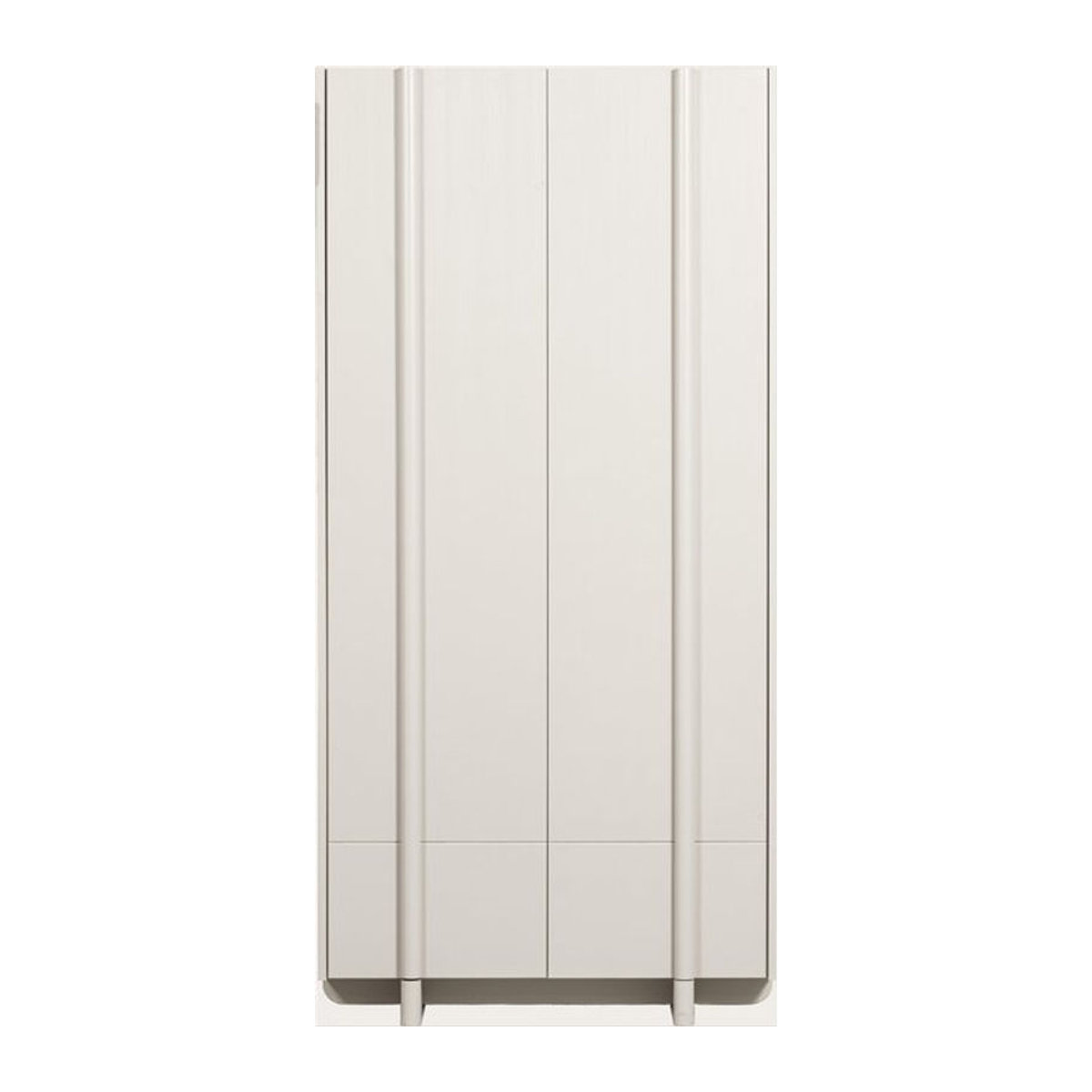 Schrank WOOOD BASU aus Kiefer in Weiß mit Drehtüren und minimalistischem Design - Bild 1