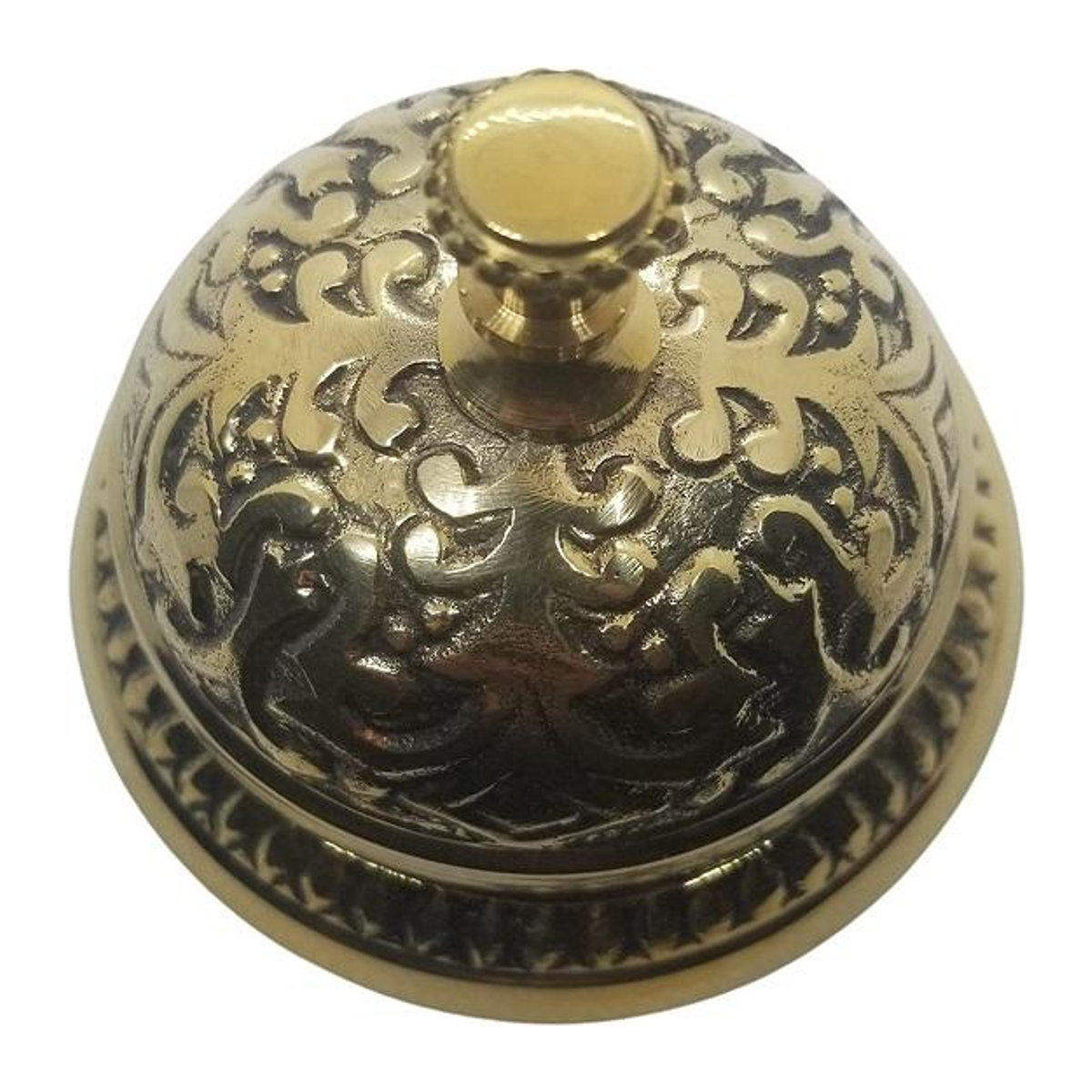 Schreibtischglocke aus massivem Messing im viktorianischen Stil von Königliches Handwerk in Gold - Bild 2