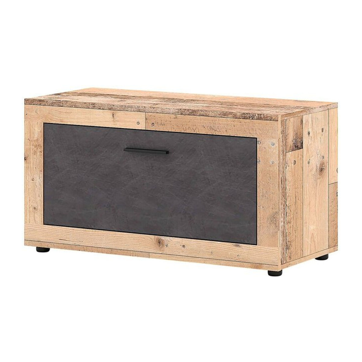 Schuhschrank LUNA 2 von WIPMEB in Eiche Matera Nachbildung und Beton Optik, Grau/Braun, B/H/T: 88,9 x 48 x 40 cm - Bild 1