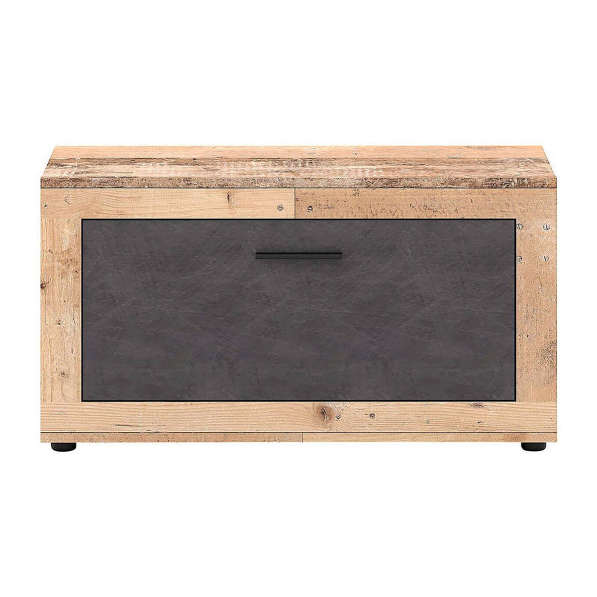 Schuhschrank LUNA 2 von WIPMEB in Eiche Matera Nachbildung und Beton Optik, Grau/Braun, B/H/T: 88,9 x 48 x 40 cm - Bild 2