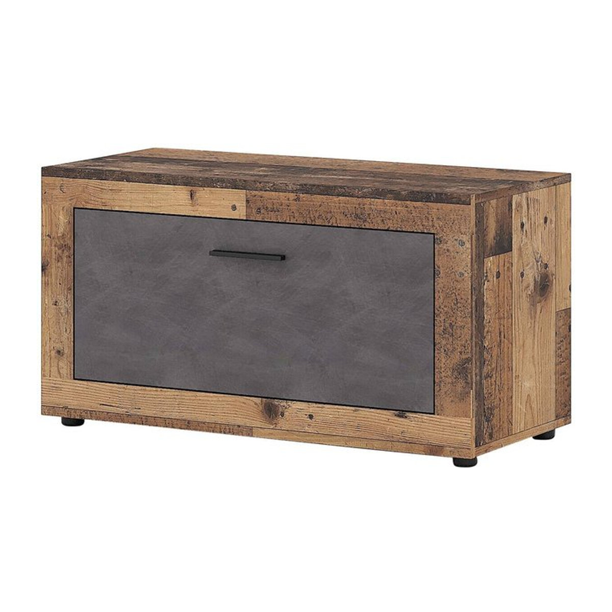 Schuhschrank LUNA von WIPMEB in Eiche Matera Nachbildung und Beton Optik, Farbe Braun/Grau, B/H/T: 88,9 x 48 x 40 cm - Bild 1