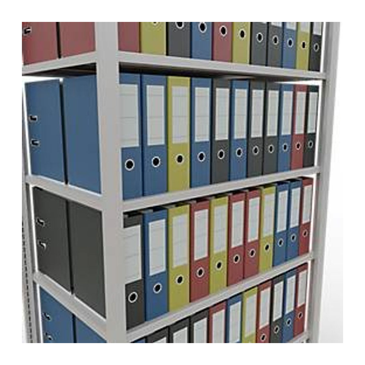 Schulte Lagertechnik Büroregal Stecksystem MultiPlus150 Grundregal mit 7 Fachböden, Farbe: Grau, B/T/H: 100 x 60 x 230 cm - Bild 1