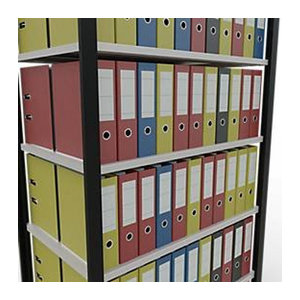 Schulte Lagertechnik Büroregal Stecksystem MultiPlus150 Grundregal mit 7 Fachböden ohne Mittelanschlag, Schwarz/Lichtgrau, B: 100 cm, T: 60 cm, H: 230 cm