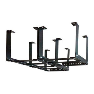 Schulte Regalwelt Metallregal in Schwarz für Wandmontage oder Boden-Decke-Spannung im Industrial Design, H x B x T: 24 x 43 x 43 cm
