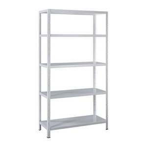 Schulte Regalwelt Stecksystem-Grundregal aus Metall in Weiß, H x B x T: 200 x 100 x 50 cm