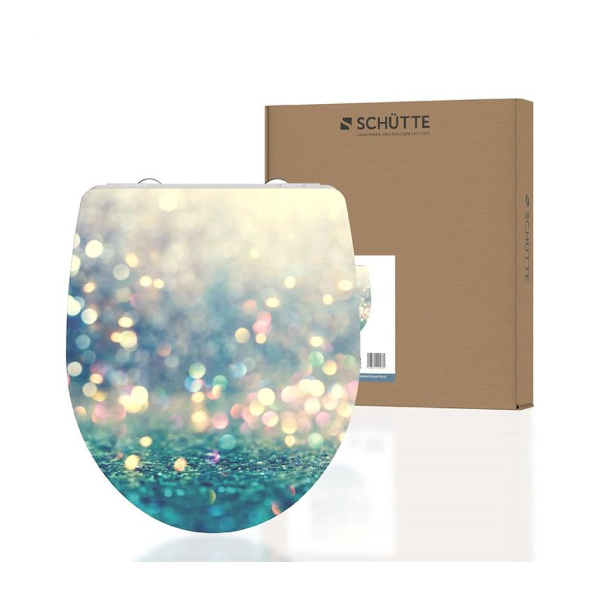 Schütte WC-Sitz Magic Light aus Duroplast in Bunt mit Softclose-Funktion und Schnellverschluss, Oval, B/T: 37,4 x 45 cm - Bild 1