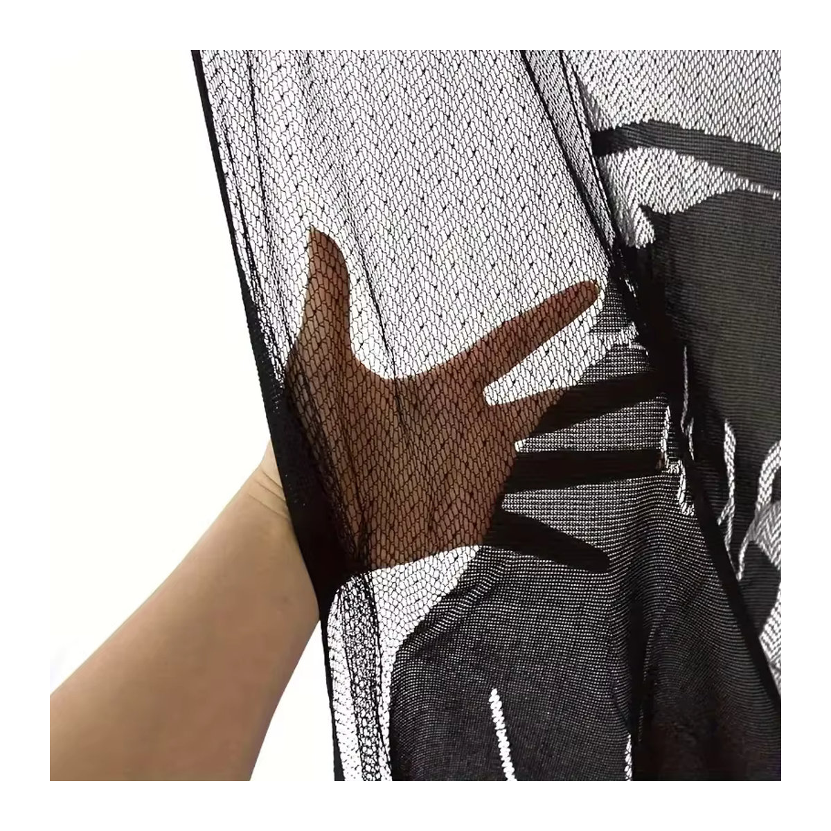 Schwarze Halloween Türvorhänge im Spinnennetz-Design aus Spitze zur Dekoration - Bild 6