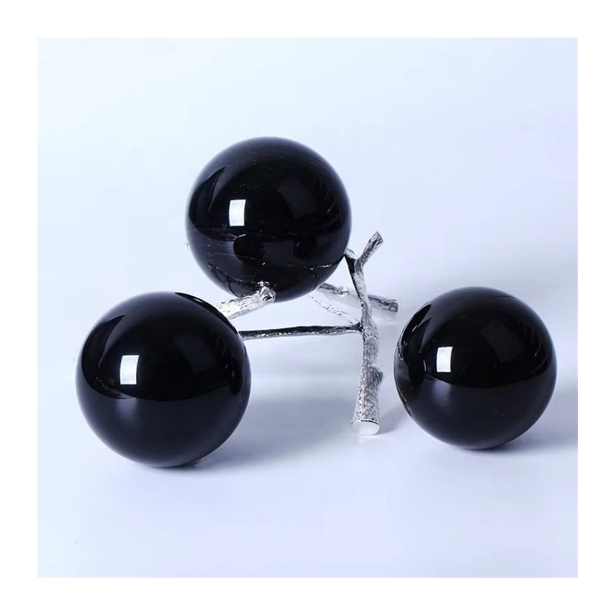 Schwarze Obsidian Heilungskristall Kugel für Reiki und Feng Shui - Bild 1