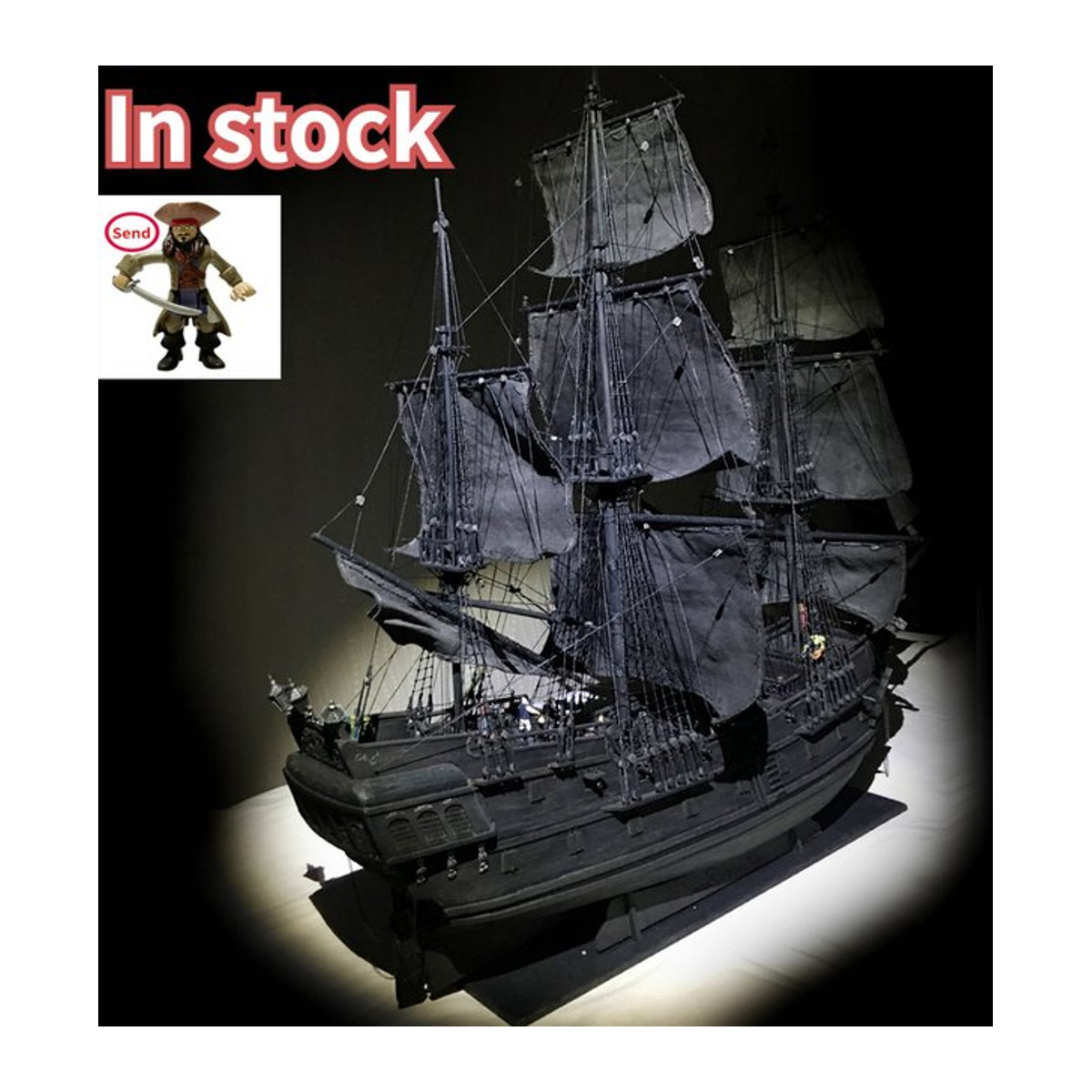 Schwarze Perle Modellschiff aus Holz als DIY Montage Set in Schwarz - Bild 1