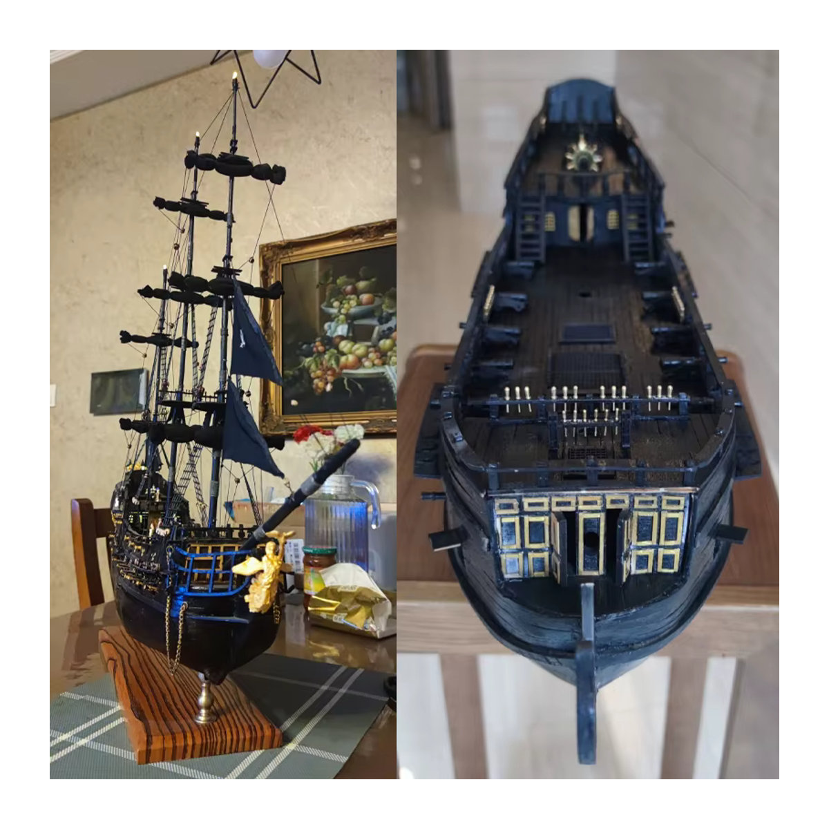 Schwarze Perle Modellschiff aus Holz als DIY Montage Set in Schwarz - Bild 4