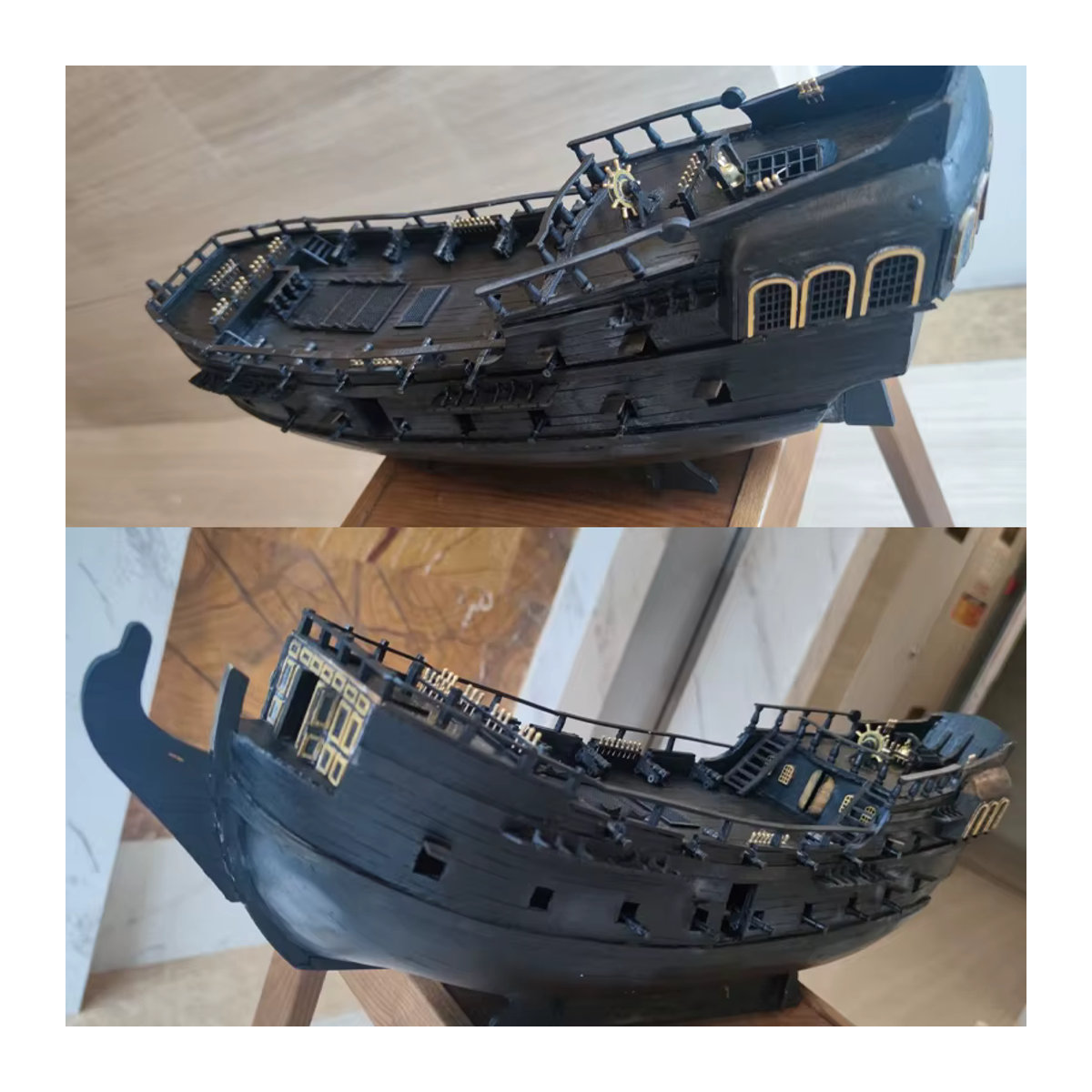 Schwarze Perle Modellschiff aus Holz als DIY Montage Set in Schwarz - Bild 5