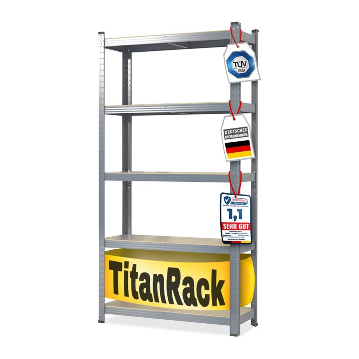 Schwerlastregal von karatcommercial in Grau-Anthrazit, Höhe: 200 cm, Breite: 100 cm - Bild 1