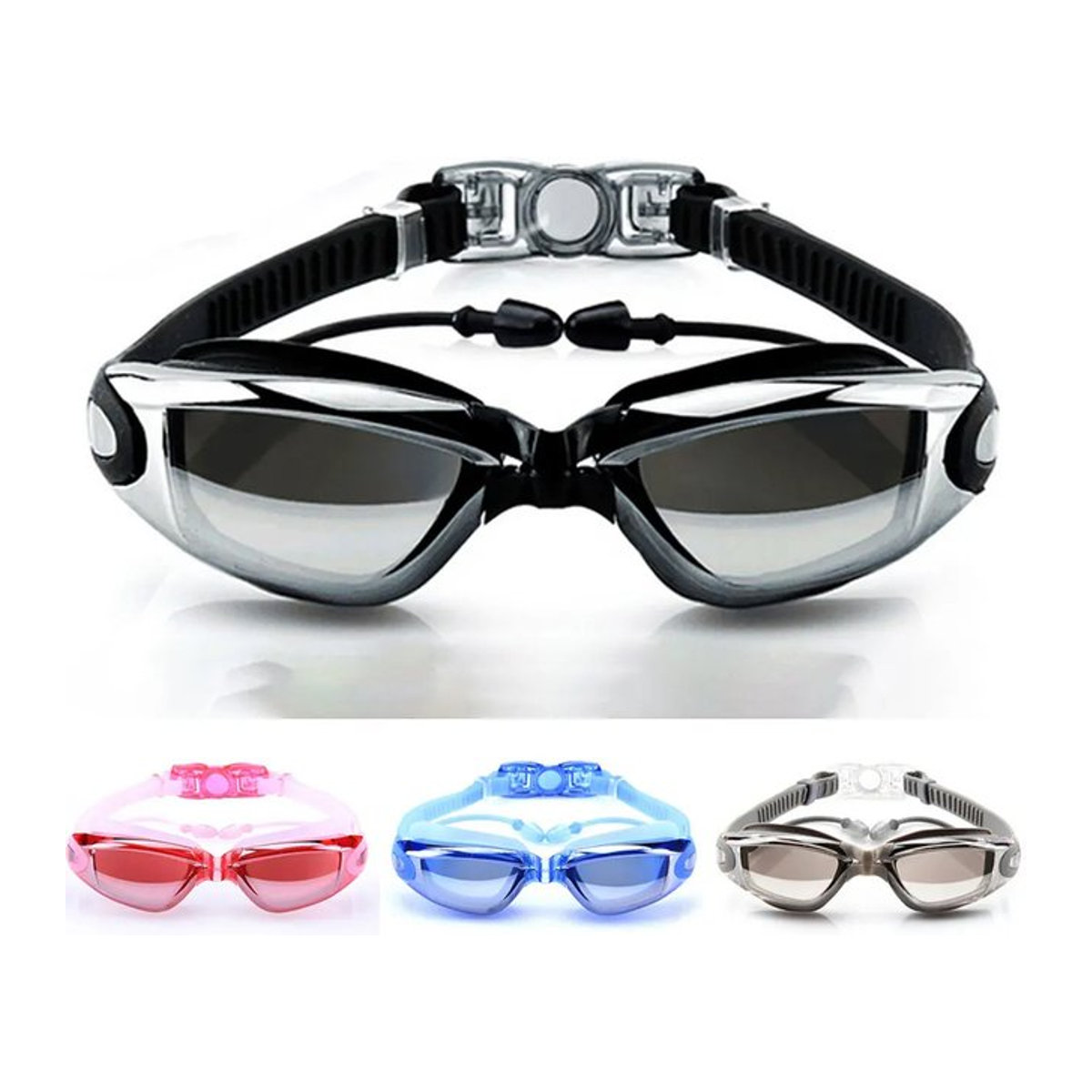 Schwimmbrille für Erwachsene mit Antibeschlag-Beschichtung, UV-Schutz und Ohrstöpseln für Männer und Frauen - Bild 1