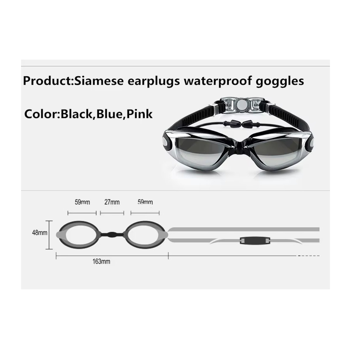 Schwimmbrille für Erwachsene mit Antibeschlag-Beschichtung, UV-Schutz und Ohrstöpseln für Männer und Frauen - Bild 2