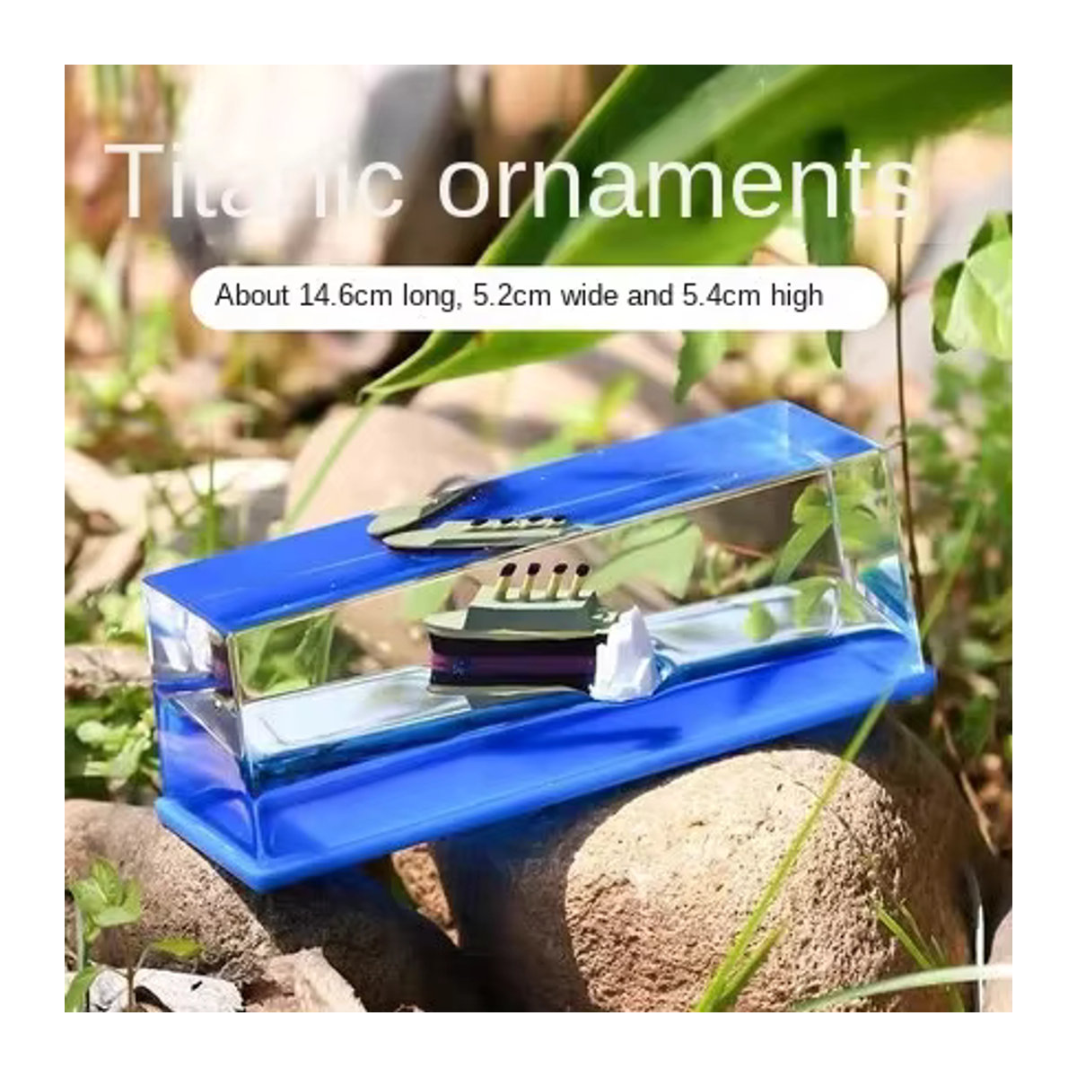 Schwimmendes Schiff Titanic als Tischdekoration, Flüssigkeit-Sanduhr in Blau und Titan-Optik für deine Zimmer- und Home-Dekoration - Bild 5
