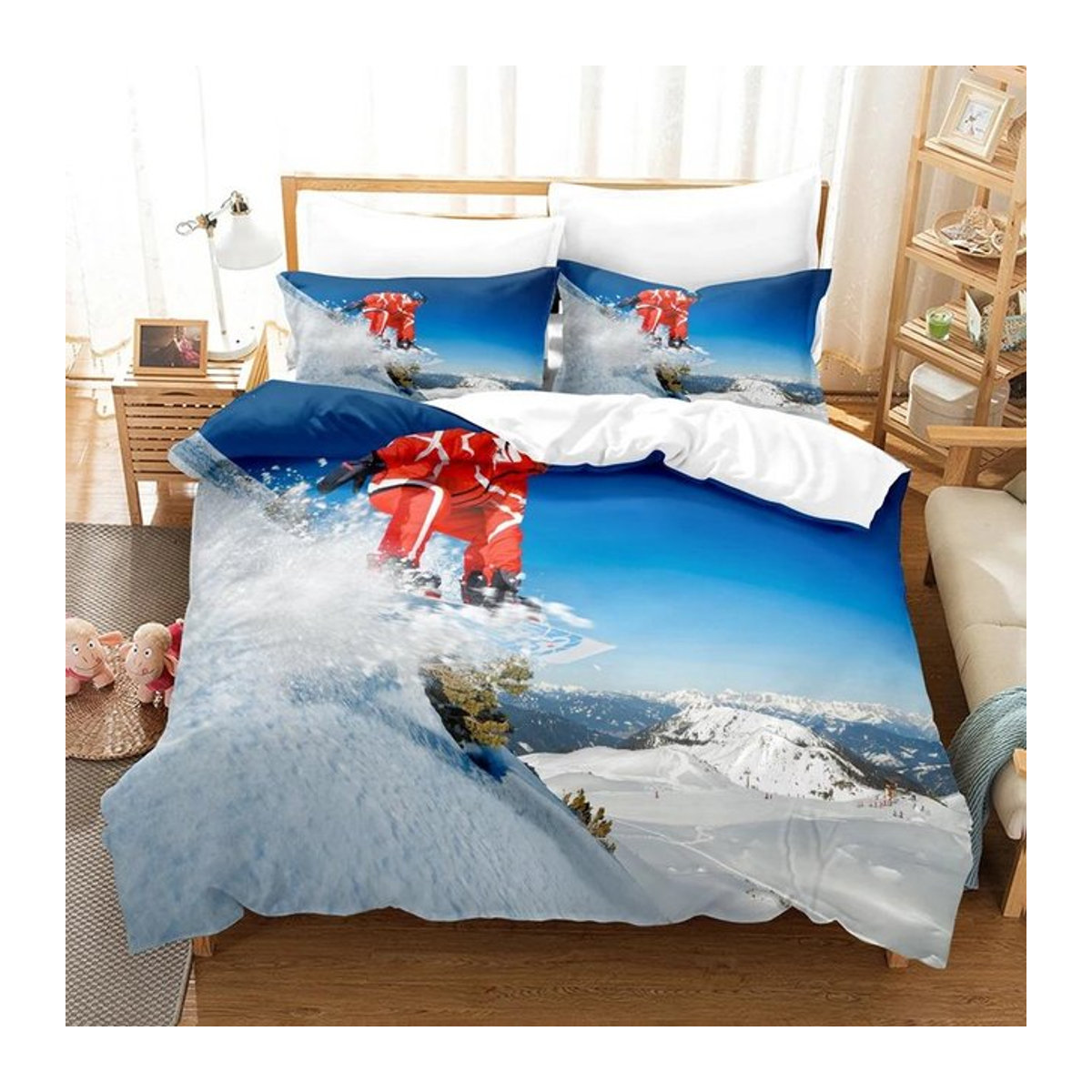 Sea Surfing Bettwäscheset mit Ozean- und Surfbrett-Motiv, 2/3-teilig aus Polyester, B/H: 135 x 200 cm - Bild 1