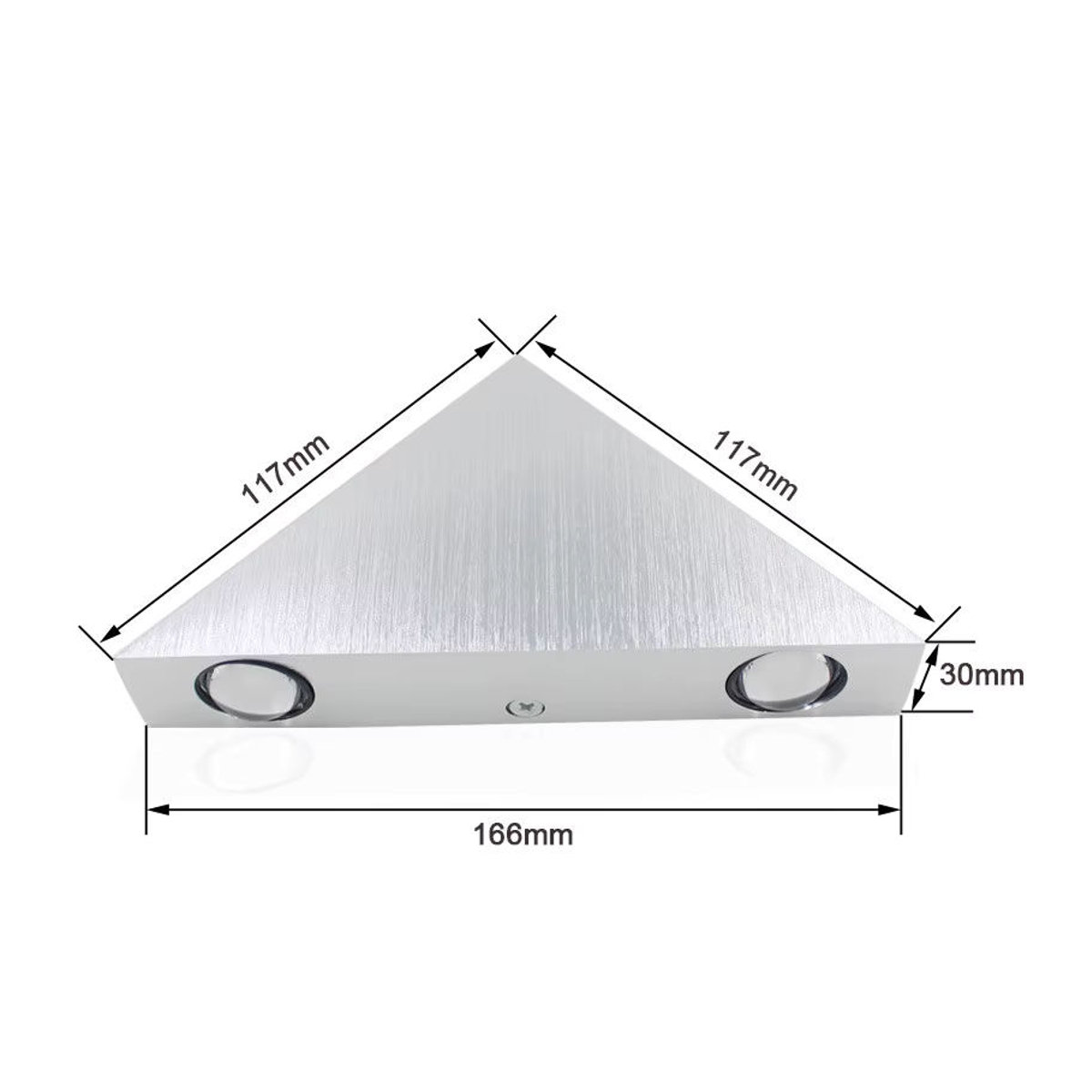 SEACAT Moderne LED Wandleuchte aus Aluminium in Dreiecksform, Silber gebürstet, 3 W - Bild 5