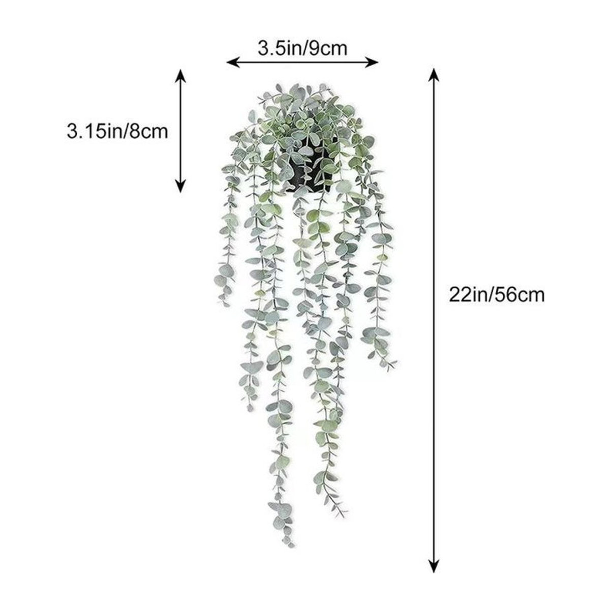 SEEQS Künstliche hängende Eukalyptus-Pflanze in Grün für die skandinavische Dekoration im Innen- und Außenbereich - Bild 1