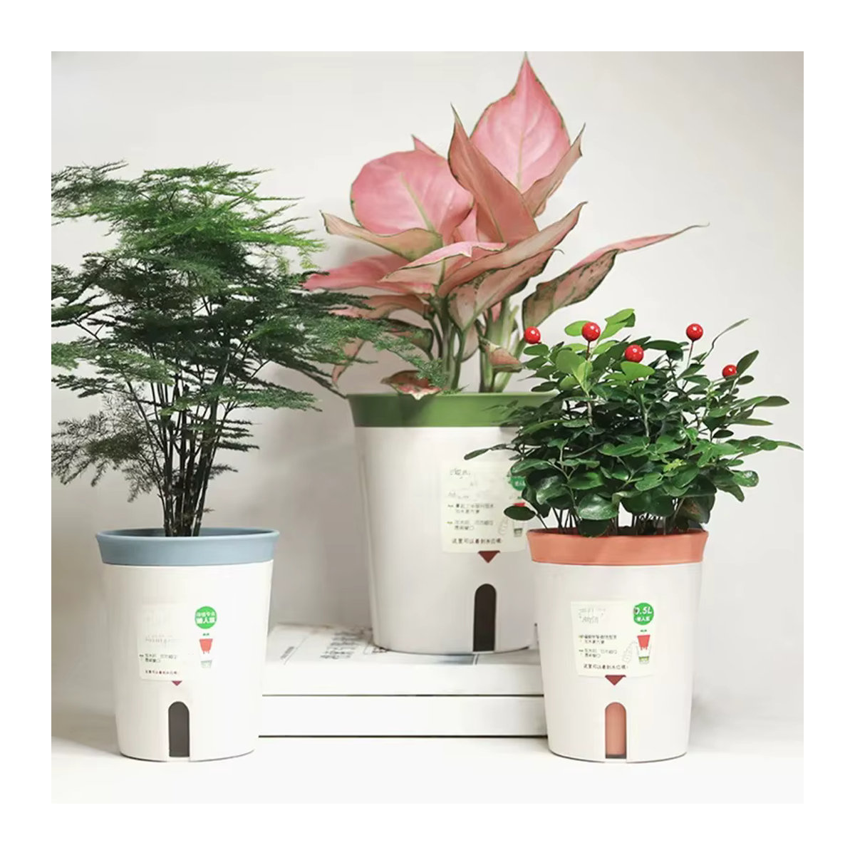 Selbstbewässernder Hydrokultur-Blumentopf aus Kunststoff von WHPHous in Braun - Bild 5
