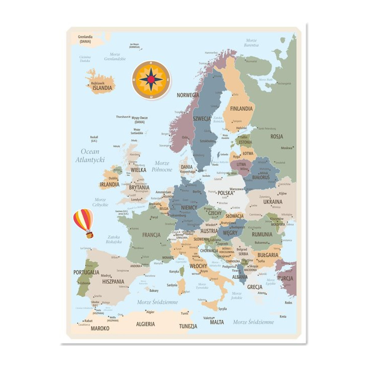 Selbstklebende magnetische Europakarte als Tafel für Magnete und Fotos - Bild 1