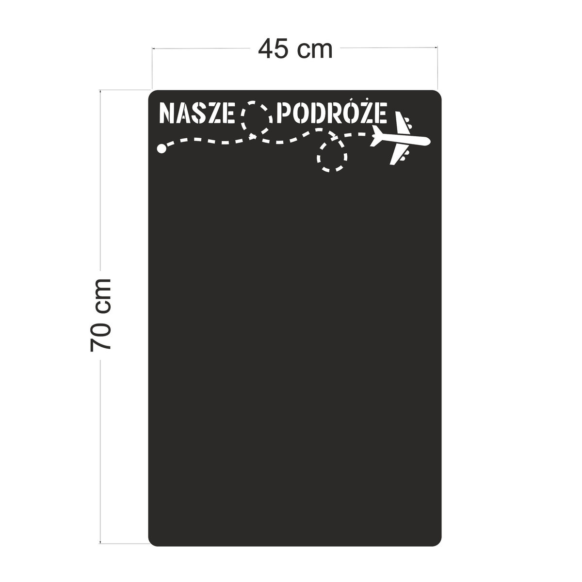 Selbstklebende Magnettafel von Reisen in Schwarz, Wandmontage, B: 45 cm, H: 70 cm - Bild 4
