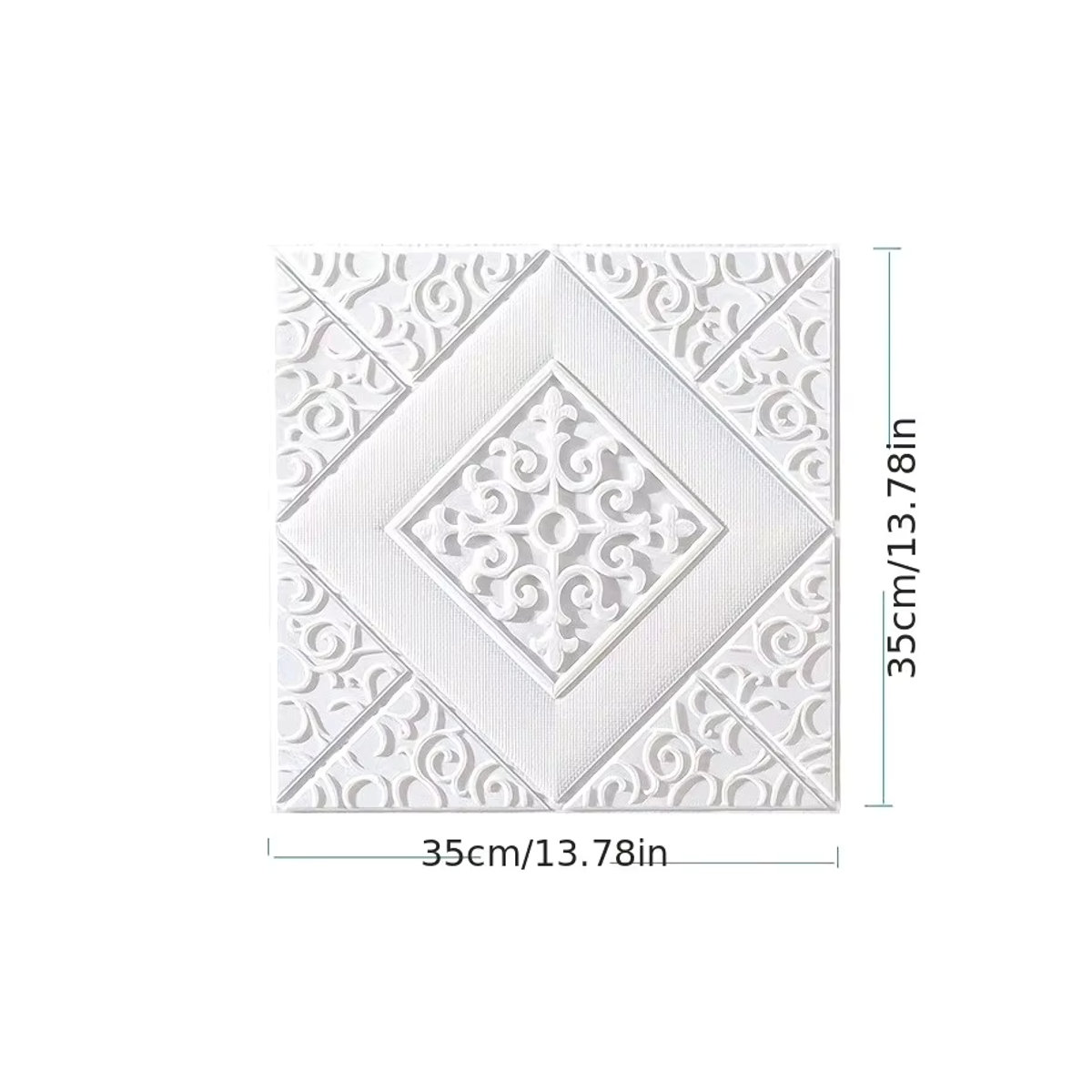 Selbstklebende Schaumstoff Wanddekoration von ctzsoop in Blau und Weiß, quadratisch mit geometrischem Design, B/H: 35 x 35 cm - Bild 3